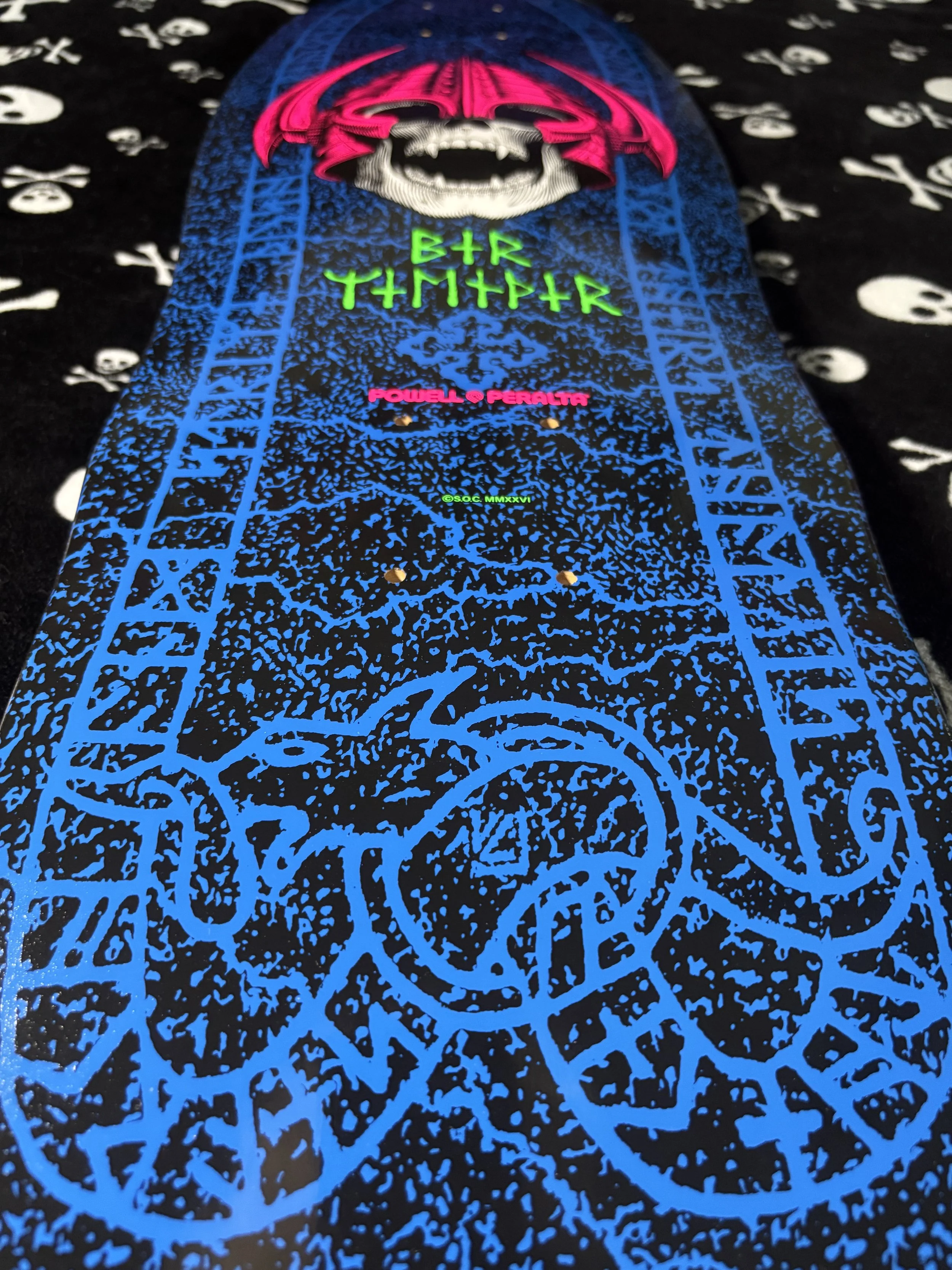 POWELL SKATEBOARDS~ OG WELINDER BLACK LIGHT SKATEBOARD DECK