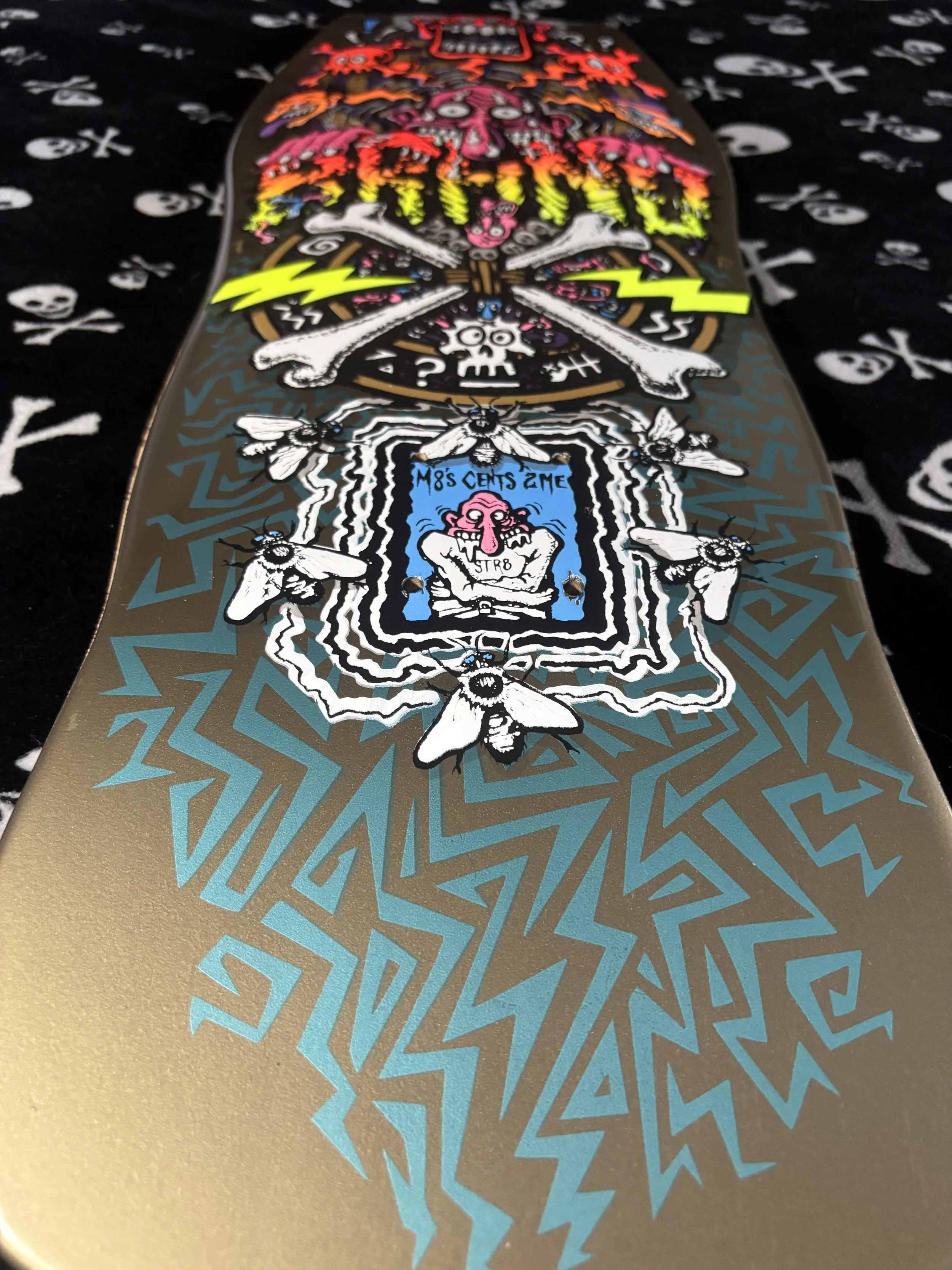 BLEMISHED- BRAND•X•TOXIC~ X-DREAM METALLIC GOLD SKATEBOARD DECK