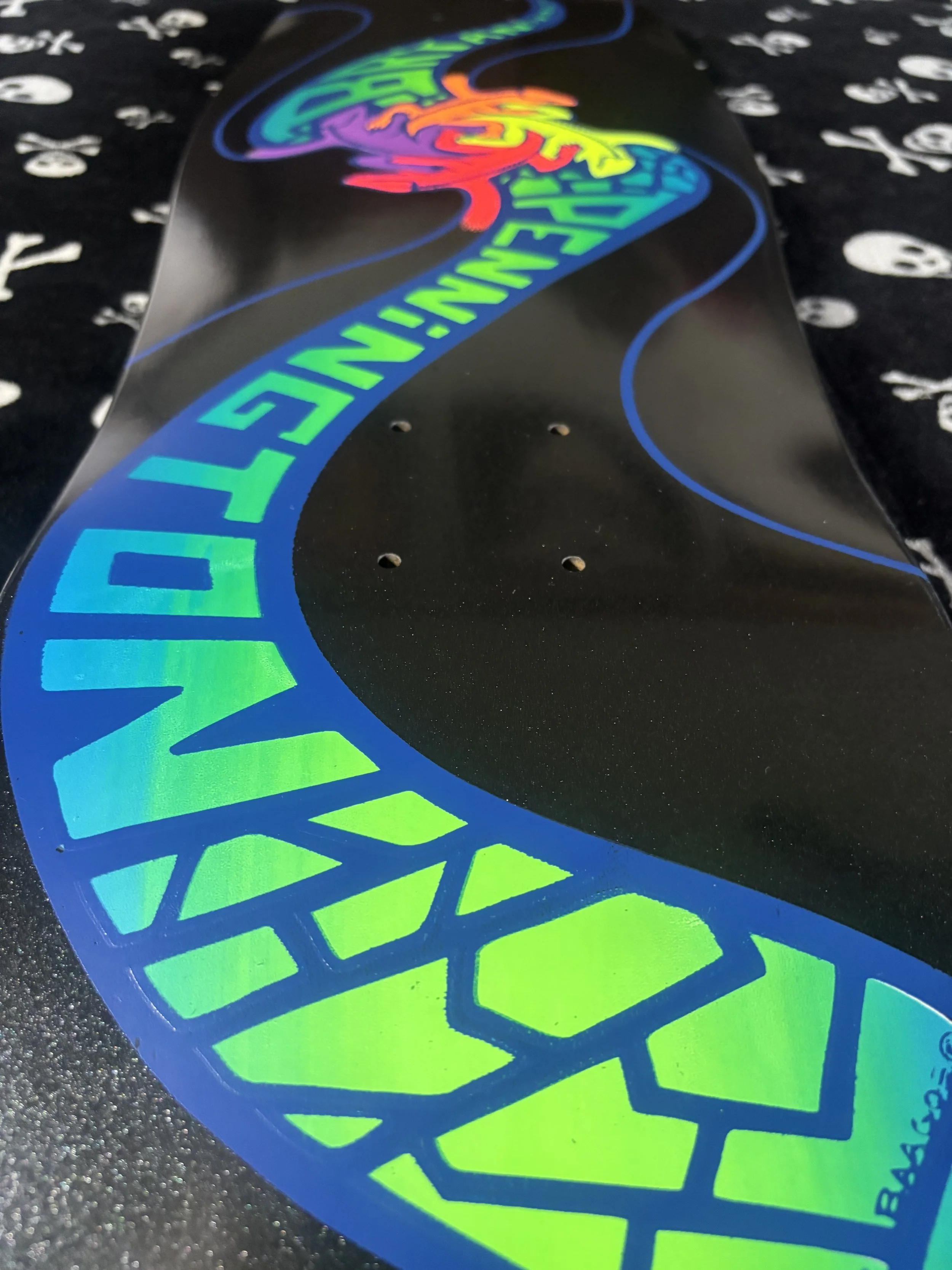 BRAND-X~ BRYAN PENNINGTON BBC ESCHER LIZZARD GLOW SKATEBOARD DECK