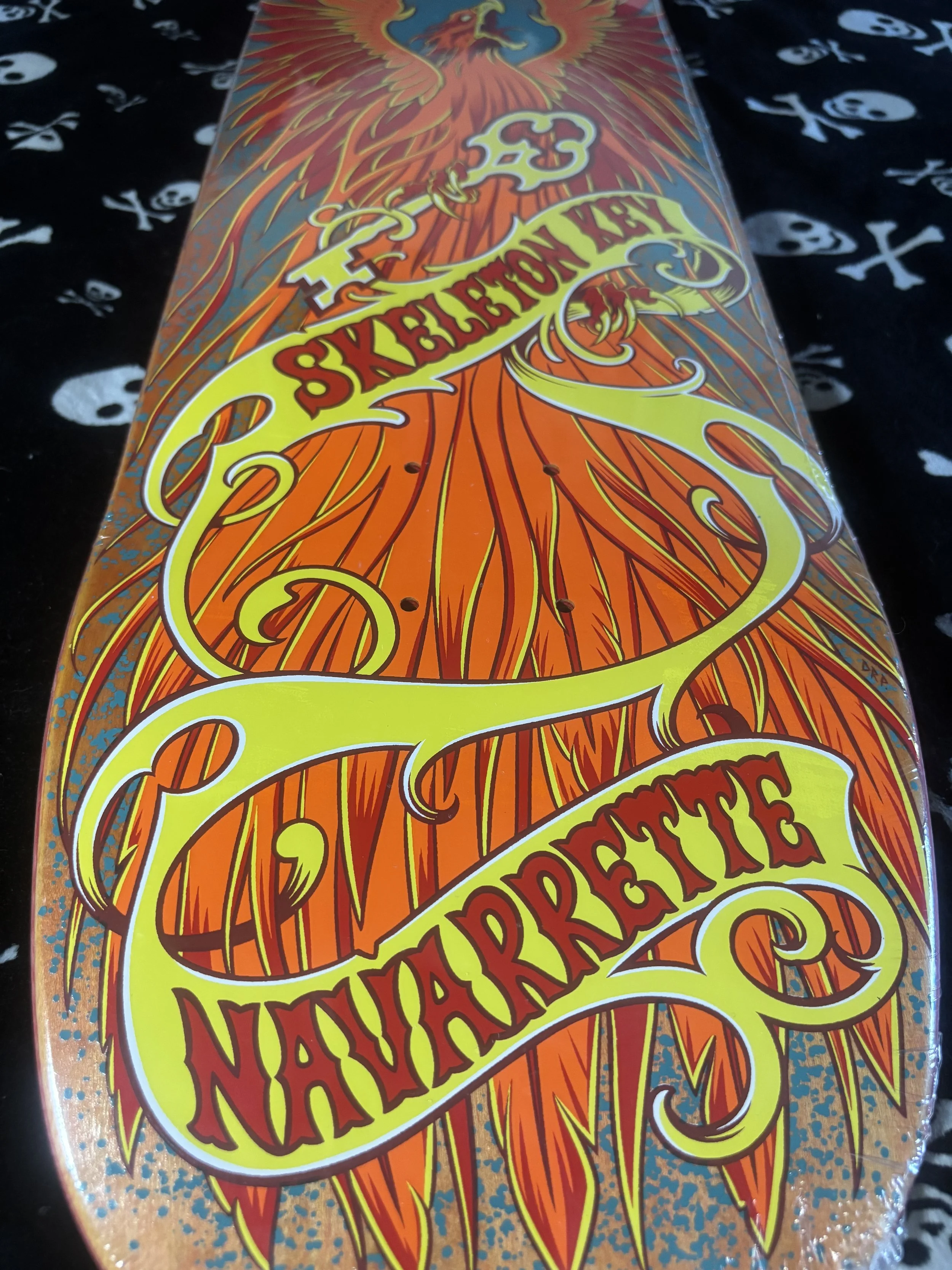 SKELETON KEY~ DARREN NAVARRETTE PHOENIX SHAPED SKATEBOARD DECK