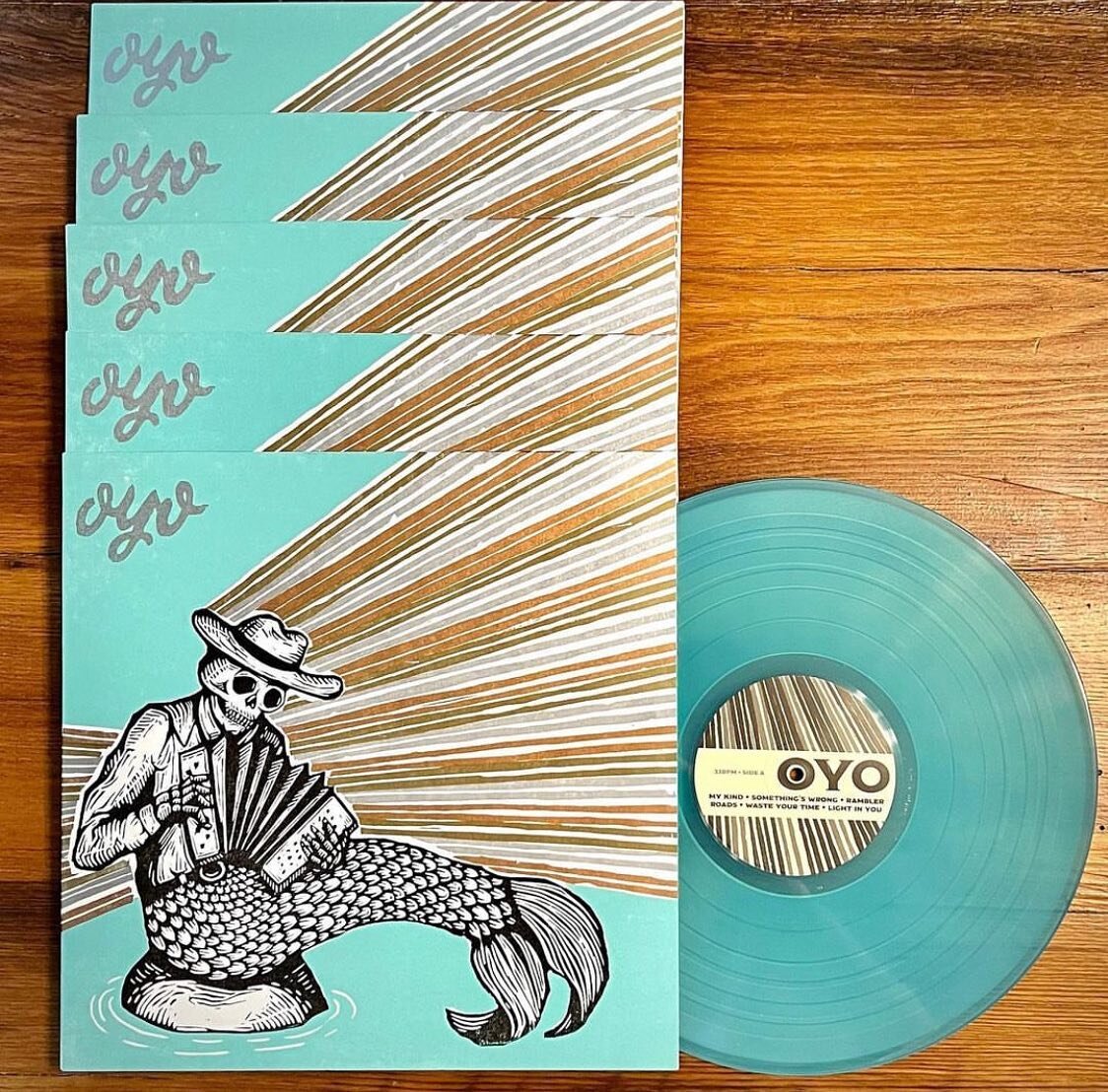 It&rsquo;s bandcamp Friday! If you order our record from Oyotheband.bandcamp.com all proceeds go to us. Woodcut printed jackets, seaglass colored vinyl. Grab one and help us fund our next record coming this summer. @oyotheband