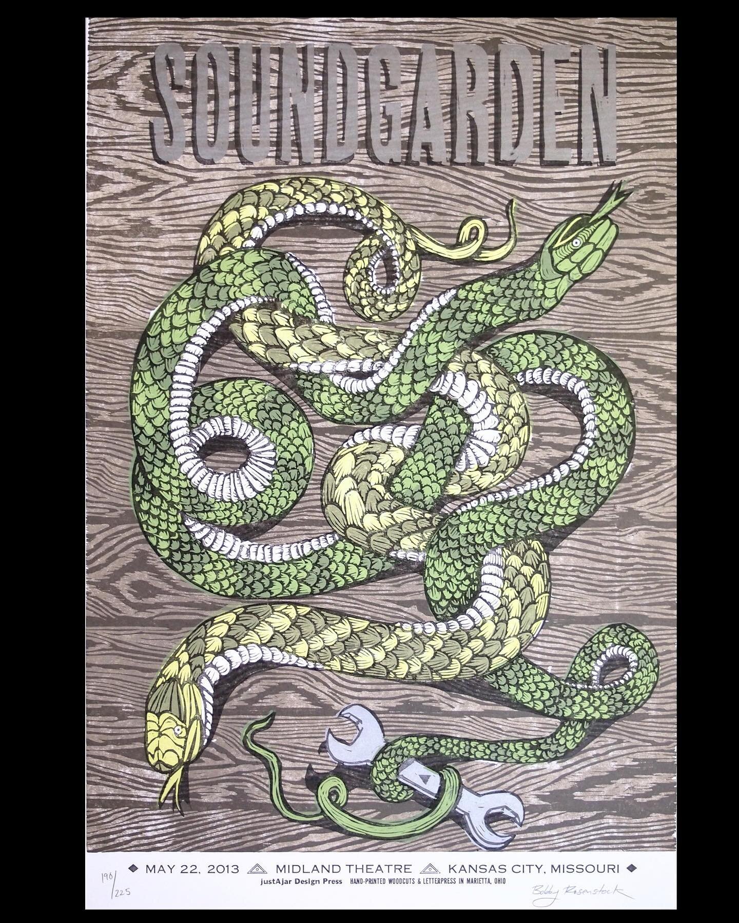 10 years ago I got to make a woodcut poster for Soundgarden.