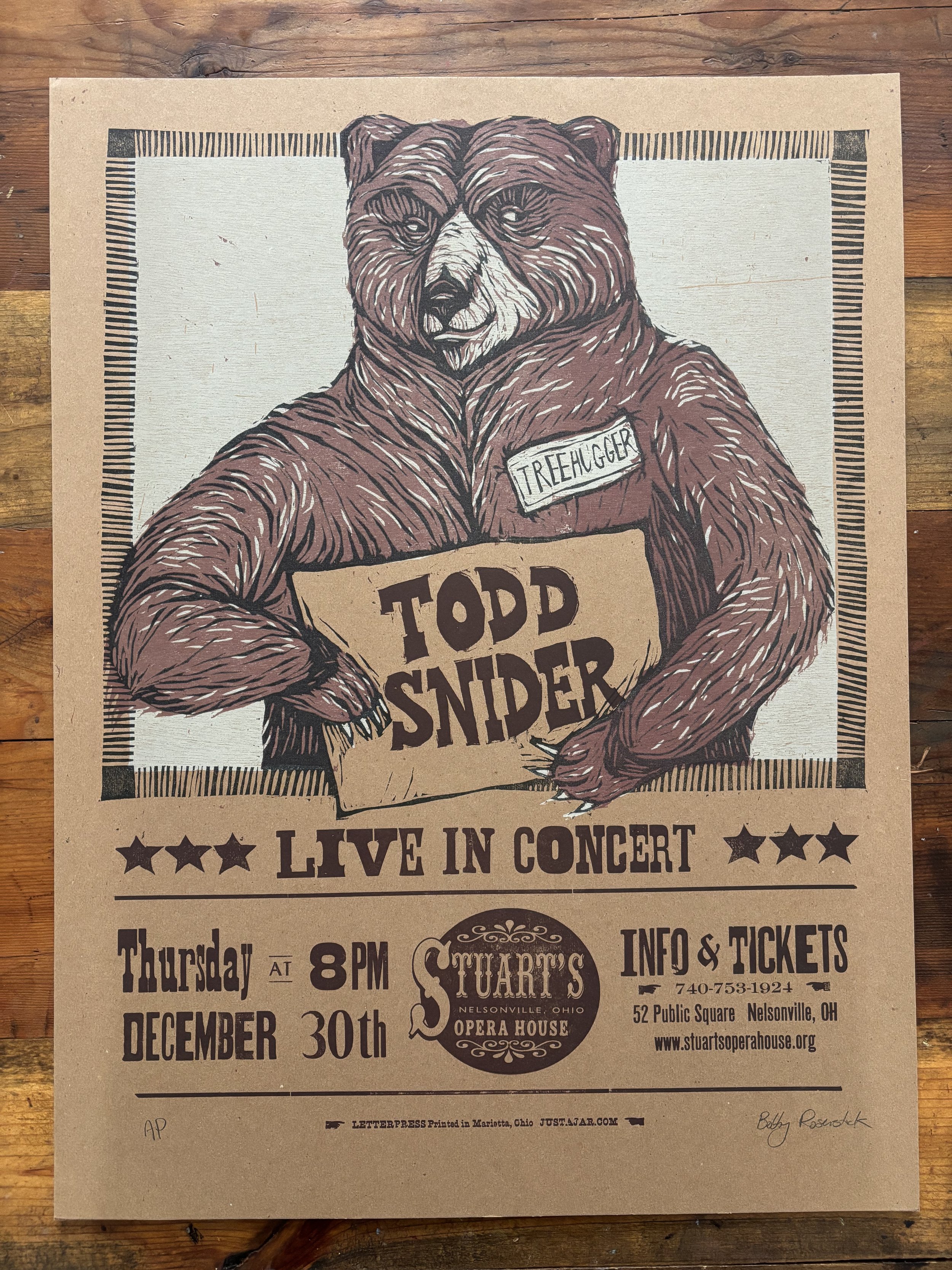 Todd Snider Woodcut Poster