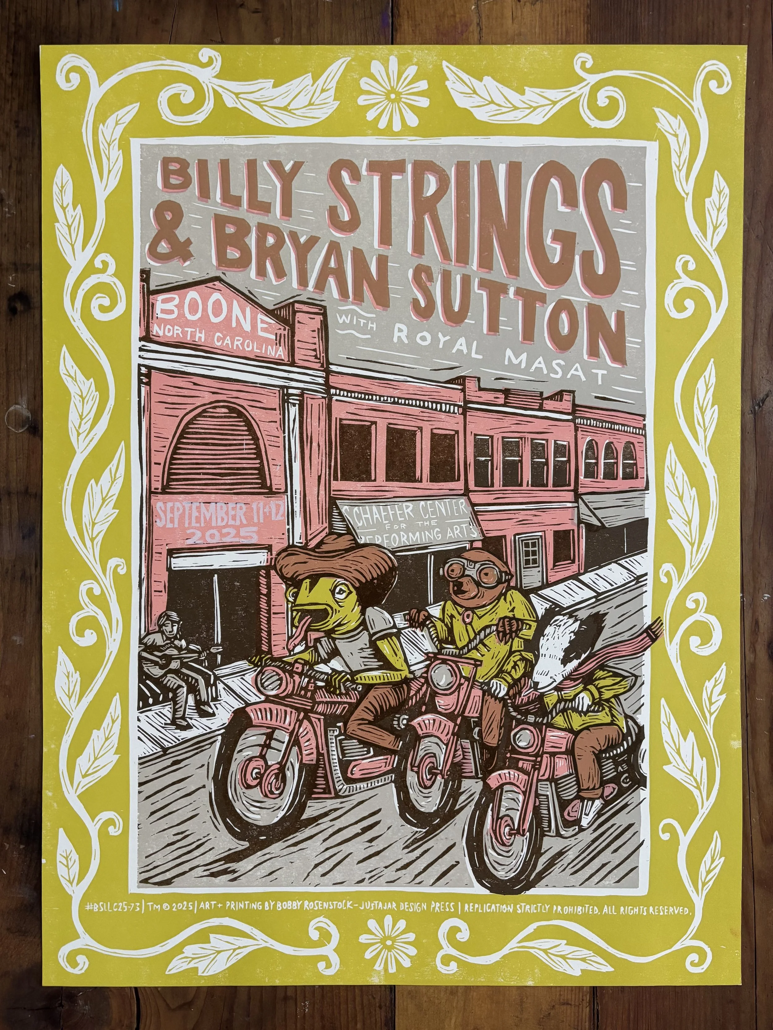 Billy Strings Woodcut Poster