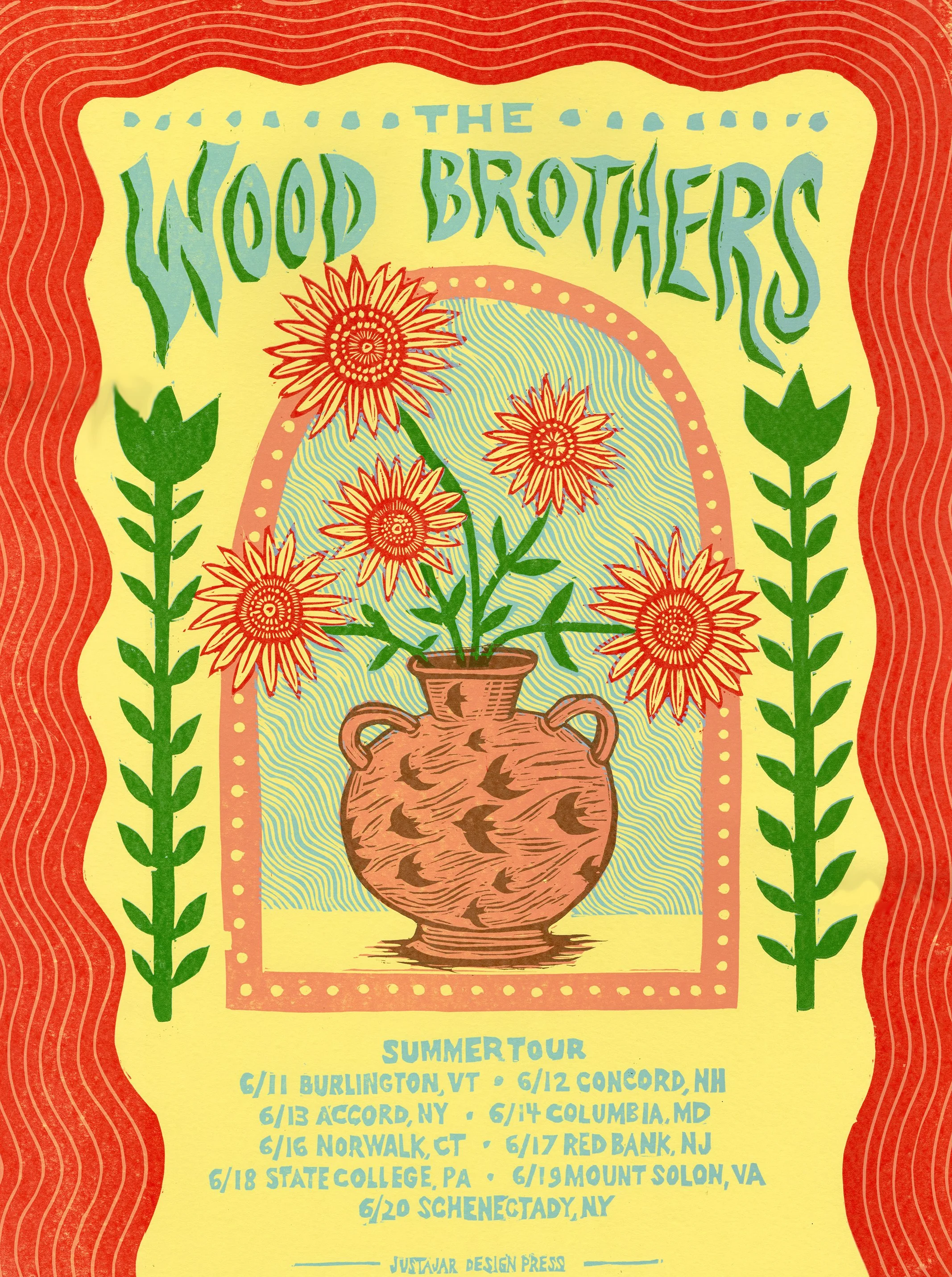 Wood Brothers Woodcut Poster