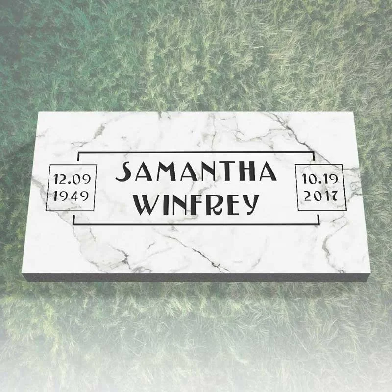 Minimal Border Flat Grave Marker | EGM-019