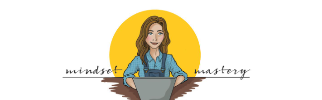 Mindset Mastery — portrait illustration and lettering variation