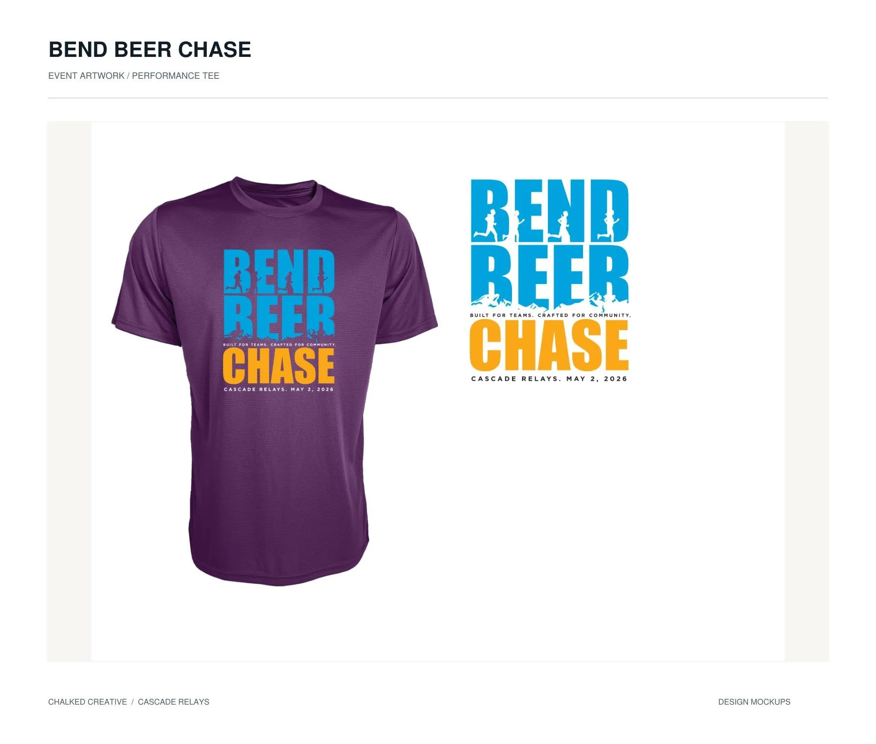 Bend Beer Chase — event artwork / performance tee
