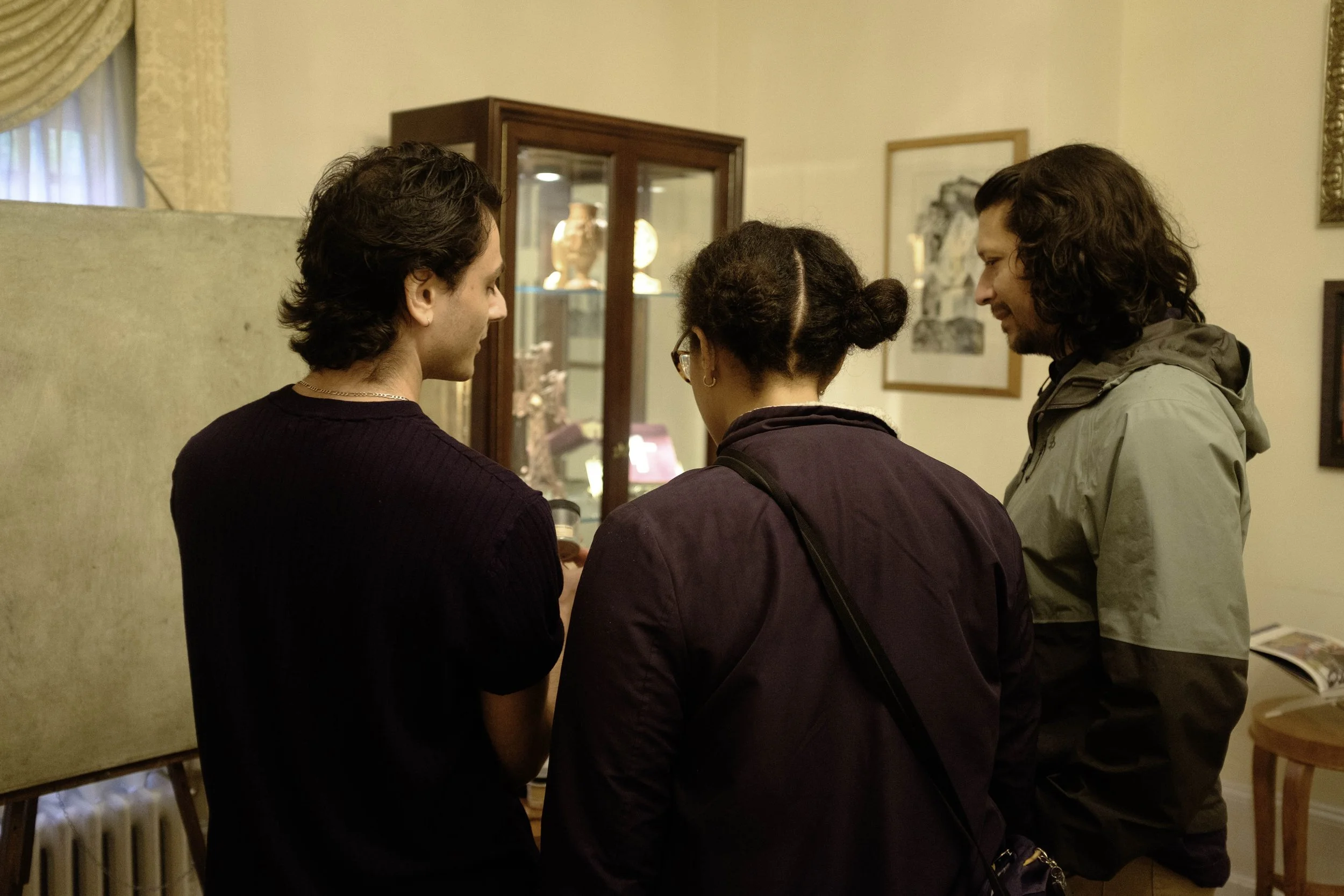 Exhibition for Armenian artist Adam Torcomian, part of Unforgotten Grounds Armenian Monochrome oil painting series at the Embassy of Armenia, DC