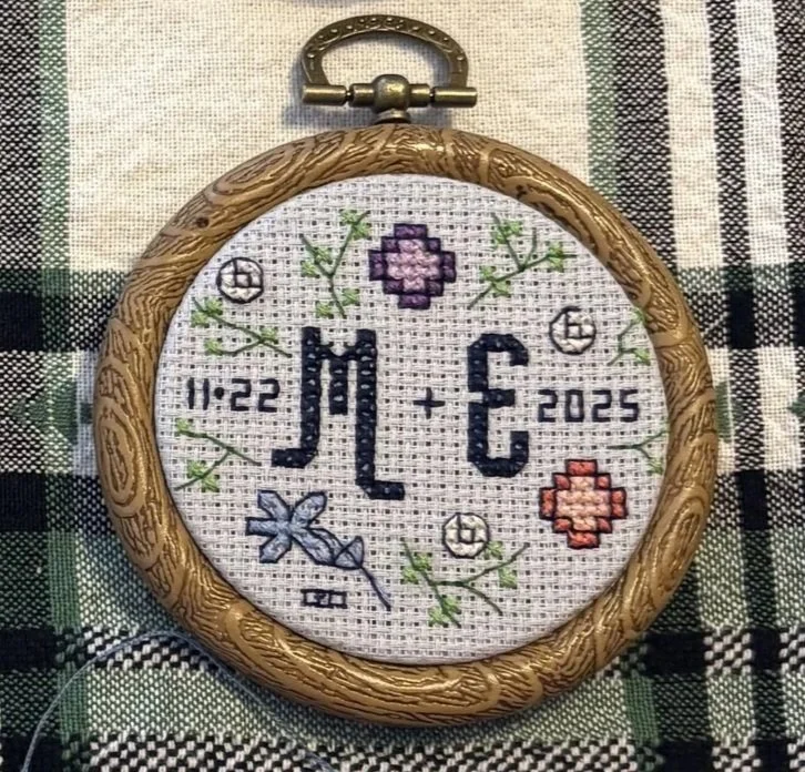 2025 - wedding ornament; Christmas gift for my cousin and his wife; original design from motifs