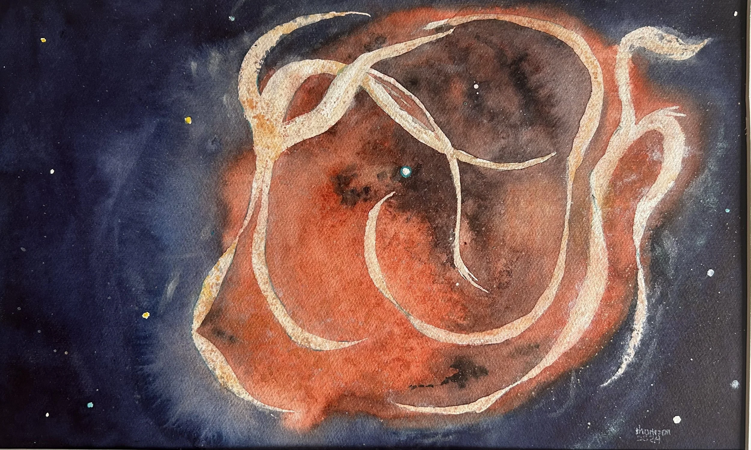 "Jitterbug" - Watercolour on paper. Framed to 19" x 27". $350.00 CD taxes included. Shipping extra.