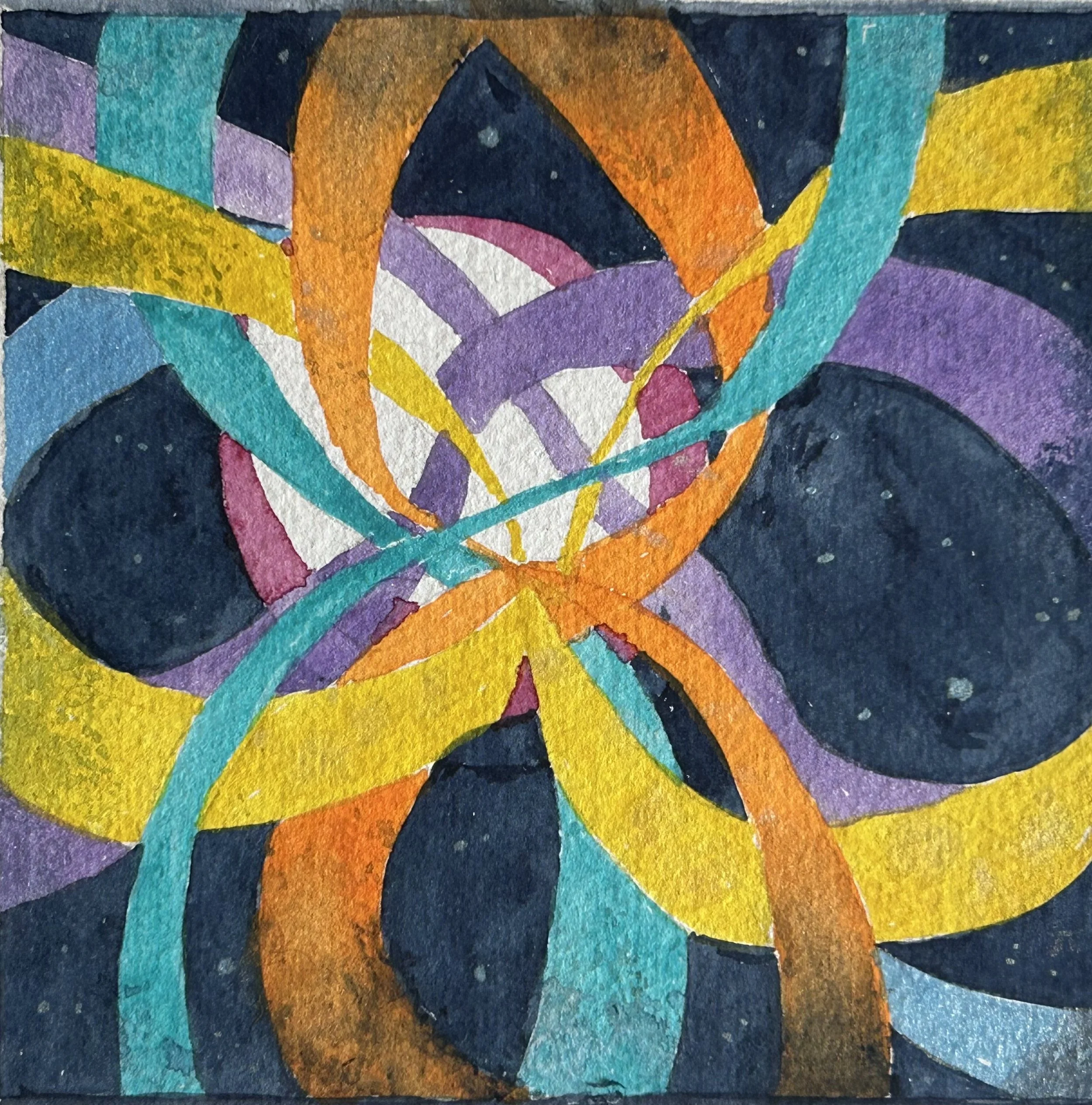 "Entangled" - Watercolour on paper. Framed to 9" x 9" - $75.00 taxes included. Shipping extra.
