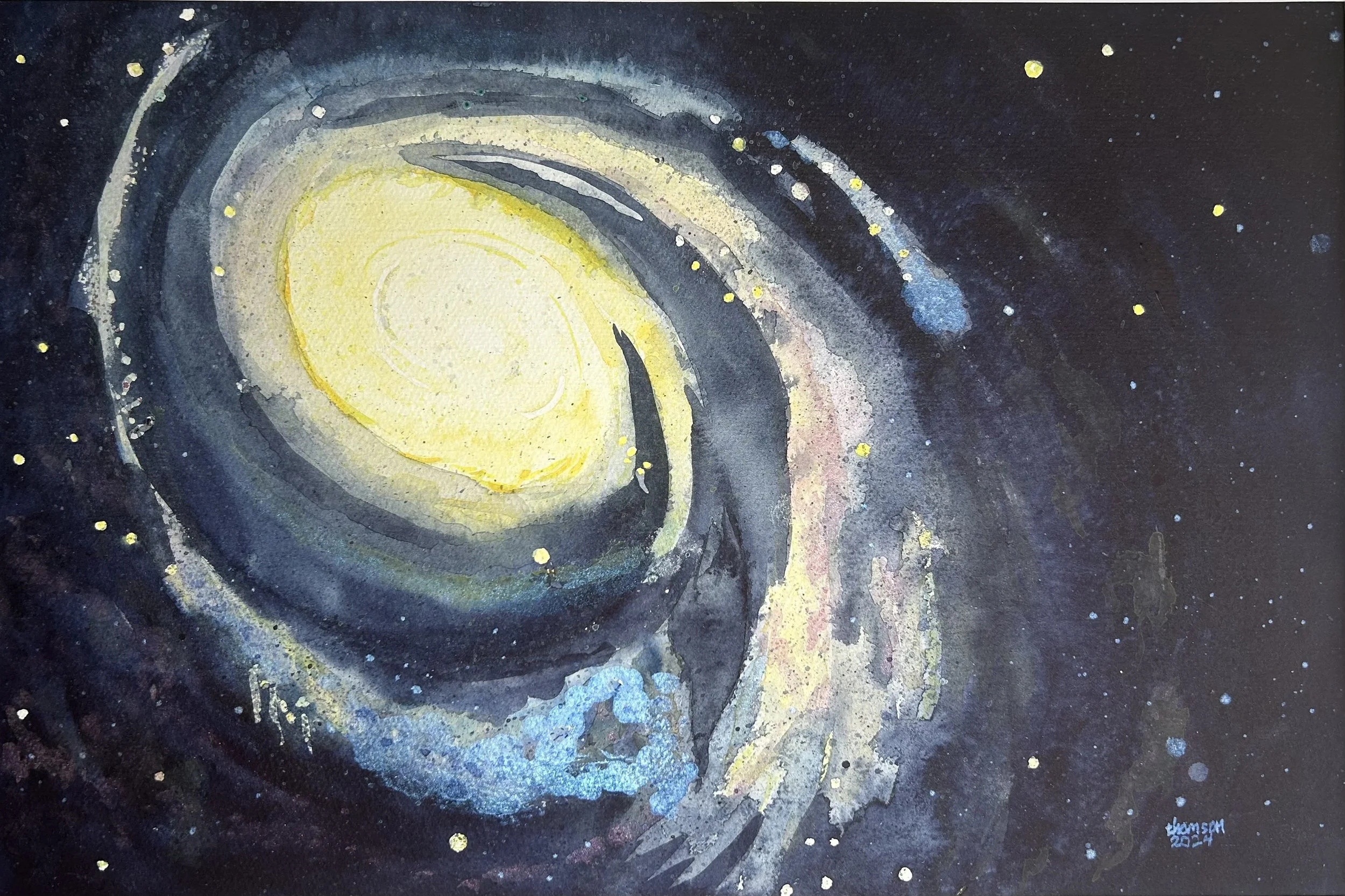 "Starmaker Machinery" - Watercolour on paper. Framed to 20" x 26". - Sold to private collection.