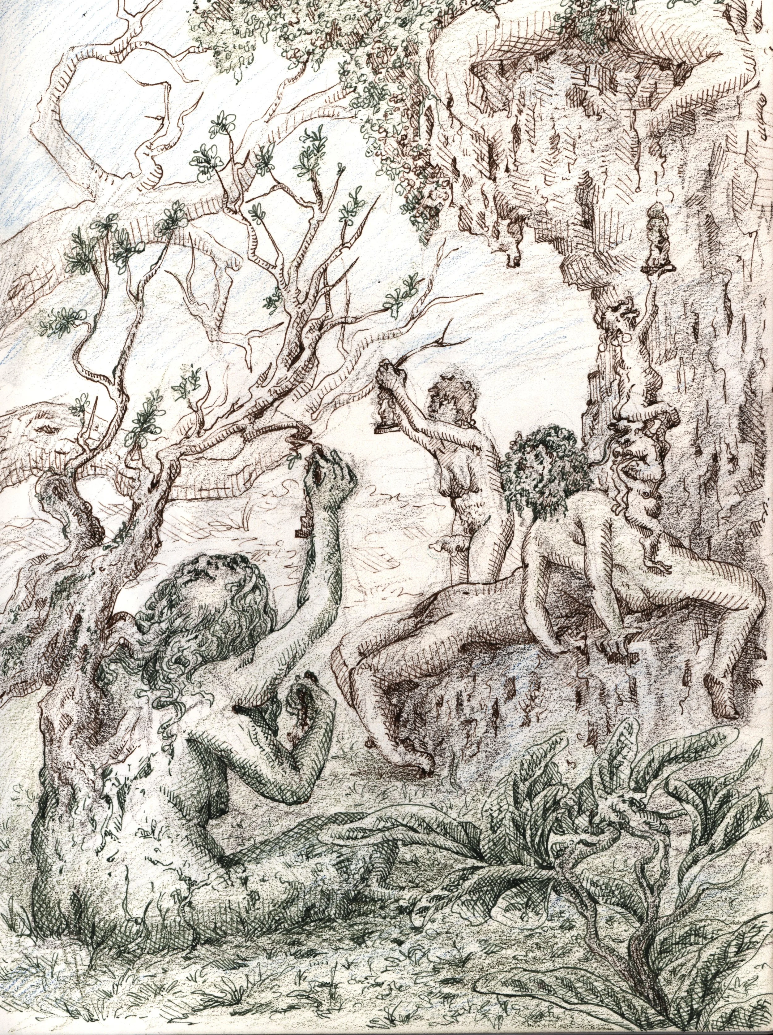Idol, 2026, Colored Pencil and Ink, 8.5" x 11"
