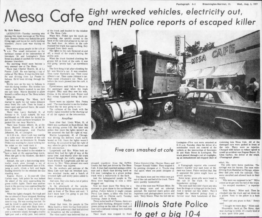 Pantagraph Article on "The Incident", Circa 1977, Source: The Pantagraph