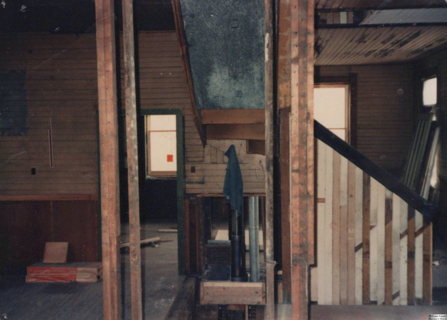Train Depot renovation, Lexington, Illinois, circa 1980s, Source: McLean County Museum of History