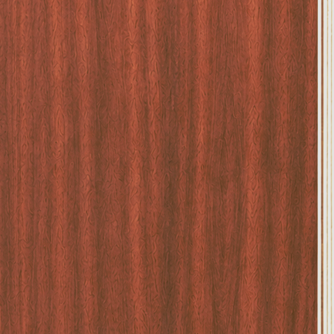 MIMIX Mahogany finish swatch showing a warm medium brown mahogany woodgrain texture.