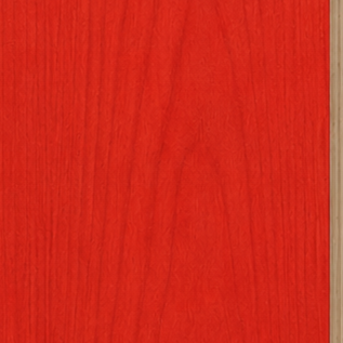 MIMIX Race Car Red finish swatch showing a vivid red stained woodgrain texture.