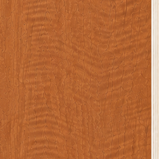 MIMIX Curly Cherry finish swatch showing a warm curly cherry woodgrain texture.