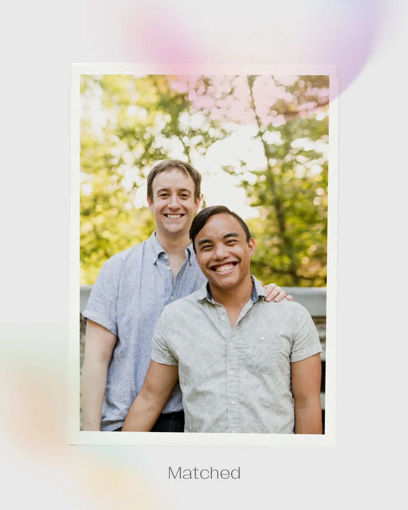 It&rsquo;s a match! 🤍

Congratulations to Patrick &amp; Jeffrey, who were recently chosen by an expectant mom due this spring.

This couple signed on with Hello Baby as an additional resource and were matched in less than two months after getting st