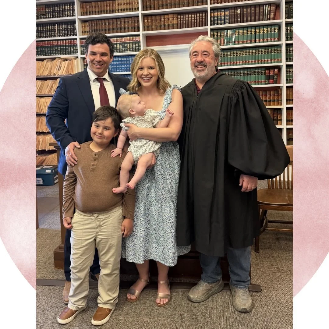 Congratulations to Holly, Wes and big brother Charlie on Hello Baby June&rsquo;s adoption finalization!🌼