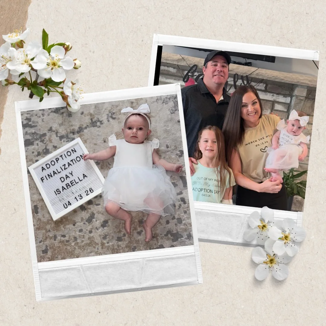 It&rsquo;s official! 💖

Congratulations to Mike, Holly and big sister Harper on the finalization of their sweet girl, Hello Baby Isabella! What a special day for this amazing family.💖