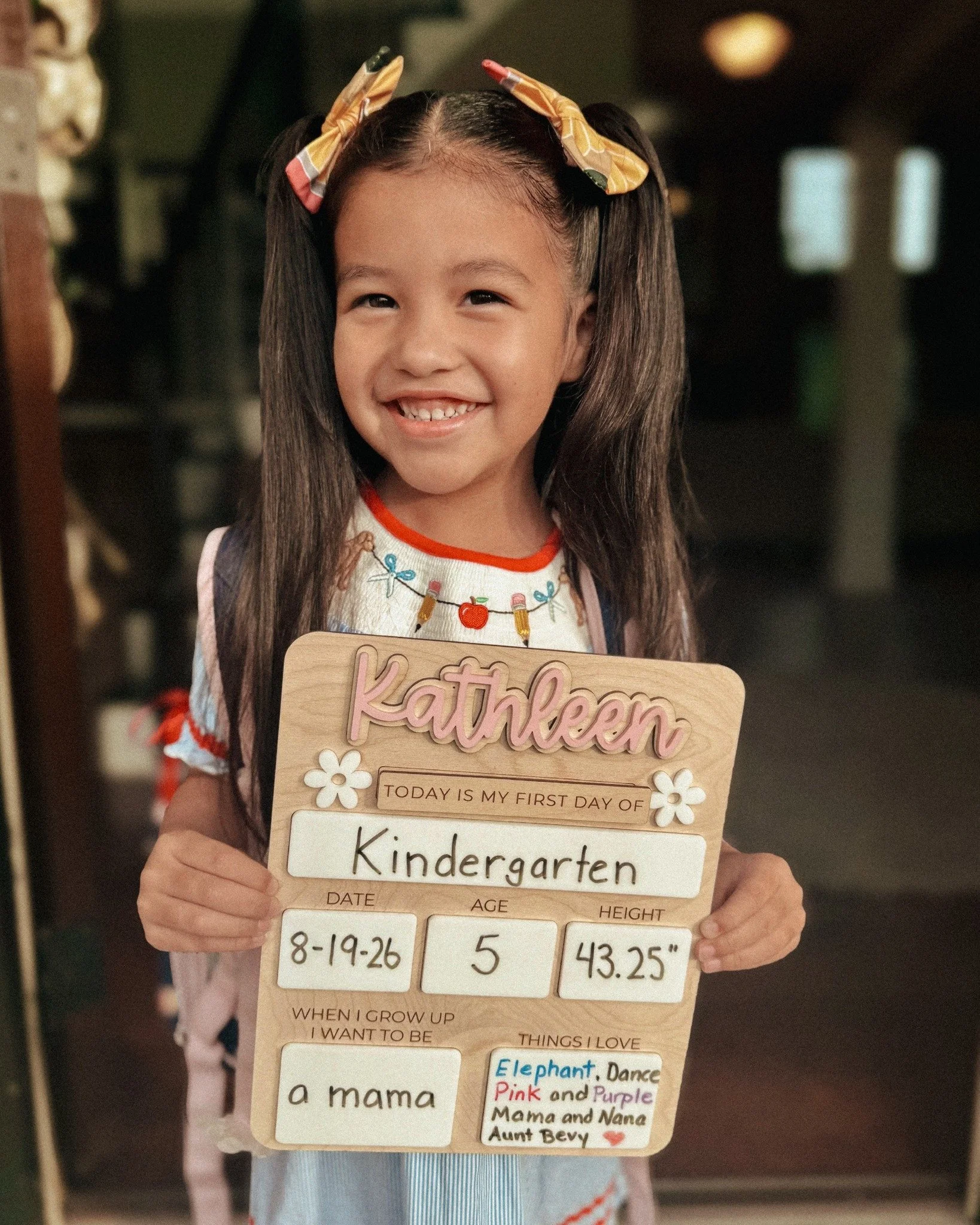First day of kindergarten for Hello Baby Kathleen! She filled out her whole "all about me" board and when asked what she wants to be when she grows up, her answer was simple: a mama. 🥹

We want to see your Hello Baby kids on their first da