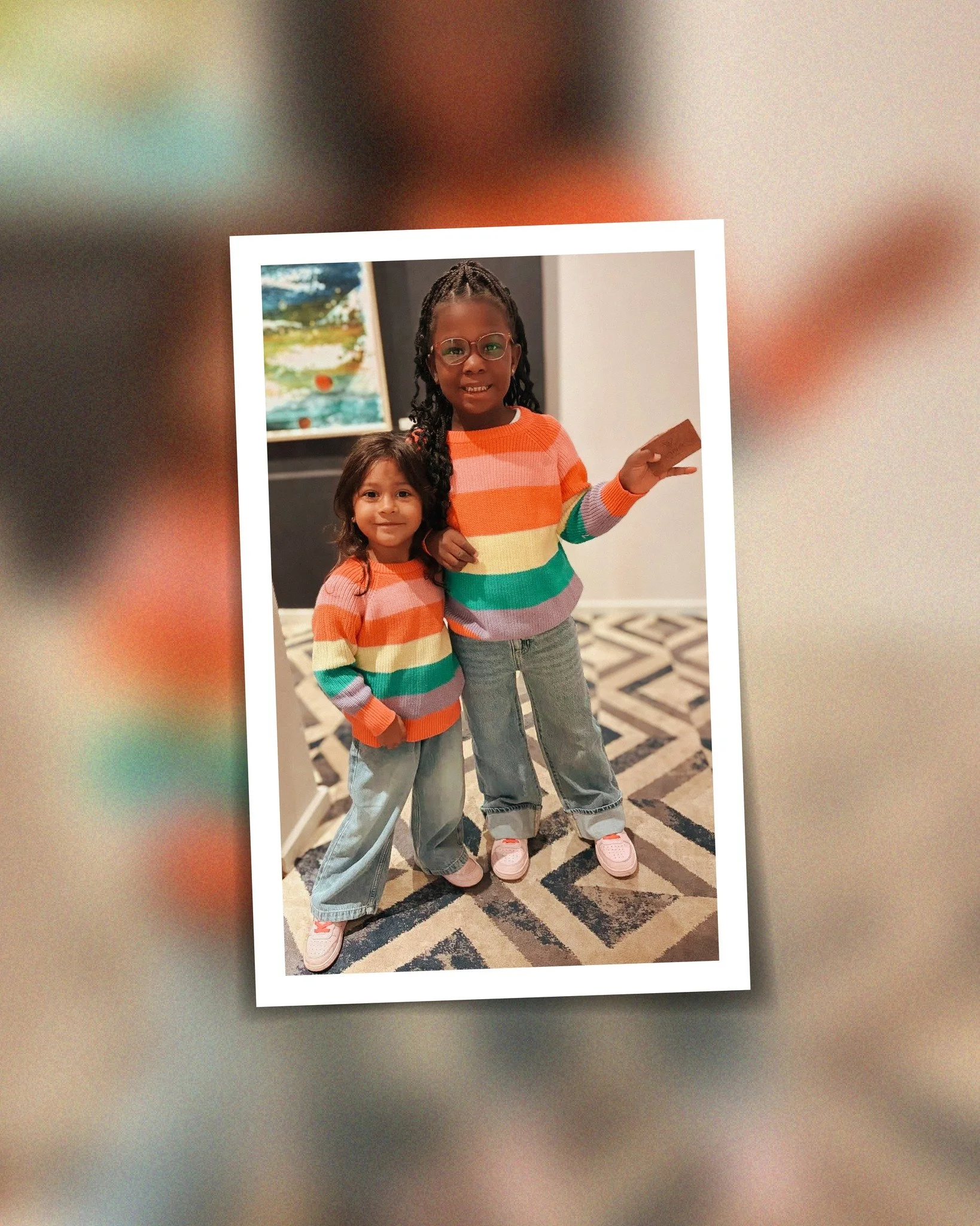 Twinning! Hello Baby sisters Theo &amp; Chloe are too cute in their matching outfits. Even their shoes match! ✨