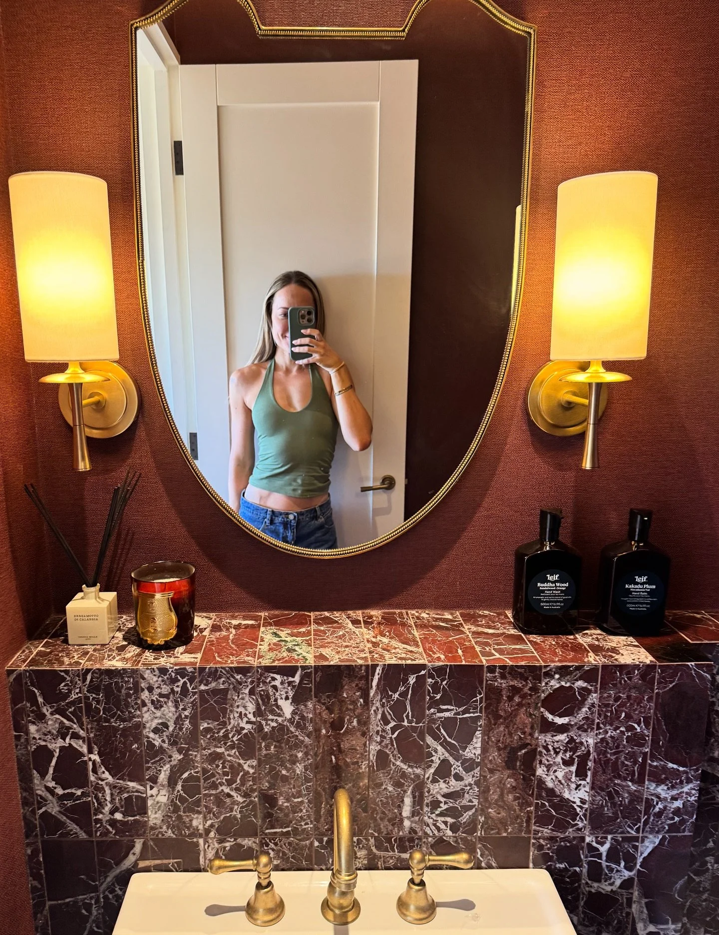 My dream powder room is complete 😍

I wanted to recreate that feeling of walking into a bathroom at a sexy European bar and it&rsquo;s turned out exactly as planned ☺️

This was the part of the Reno that I was the most excited about&hellip; big time