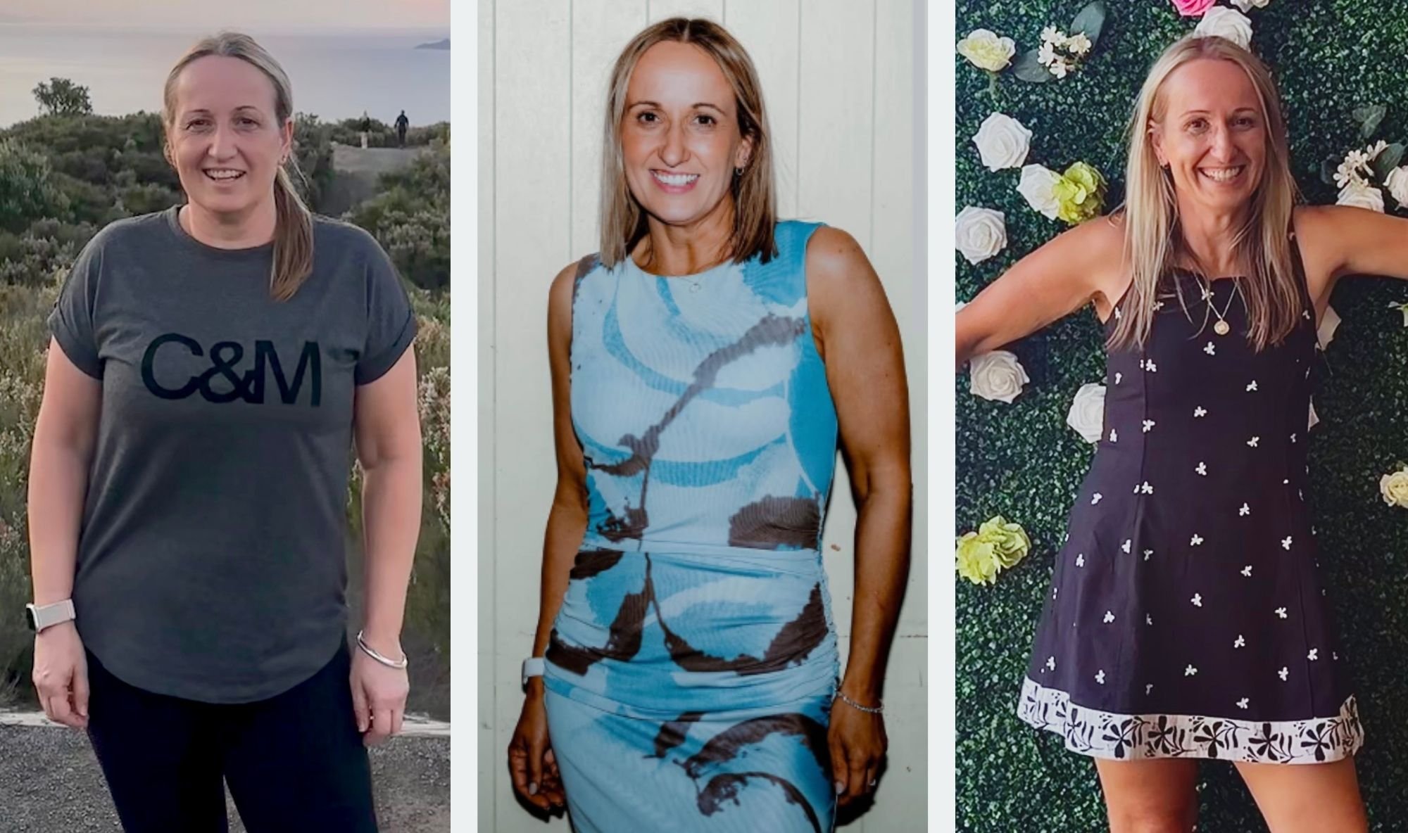 Rachel, a 50-year-old woman from New Zealand, smiling after her weight loss transformation with Health With Bec
