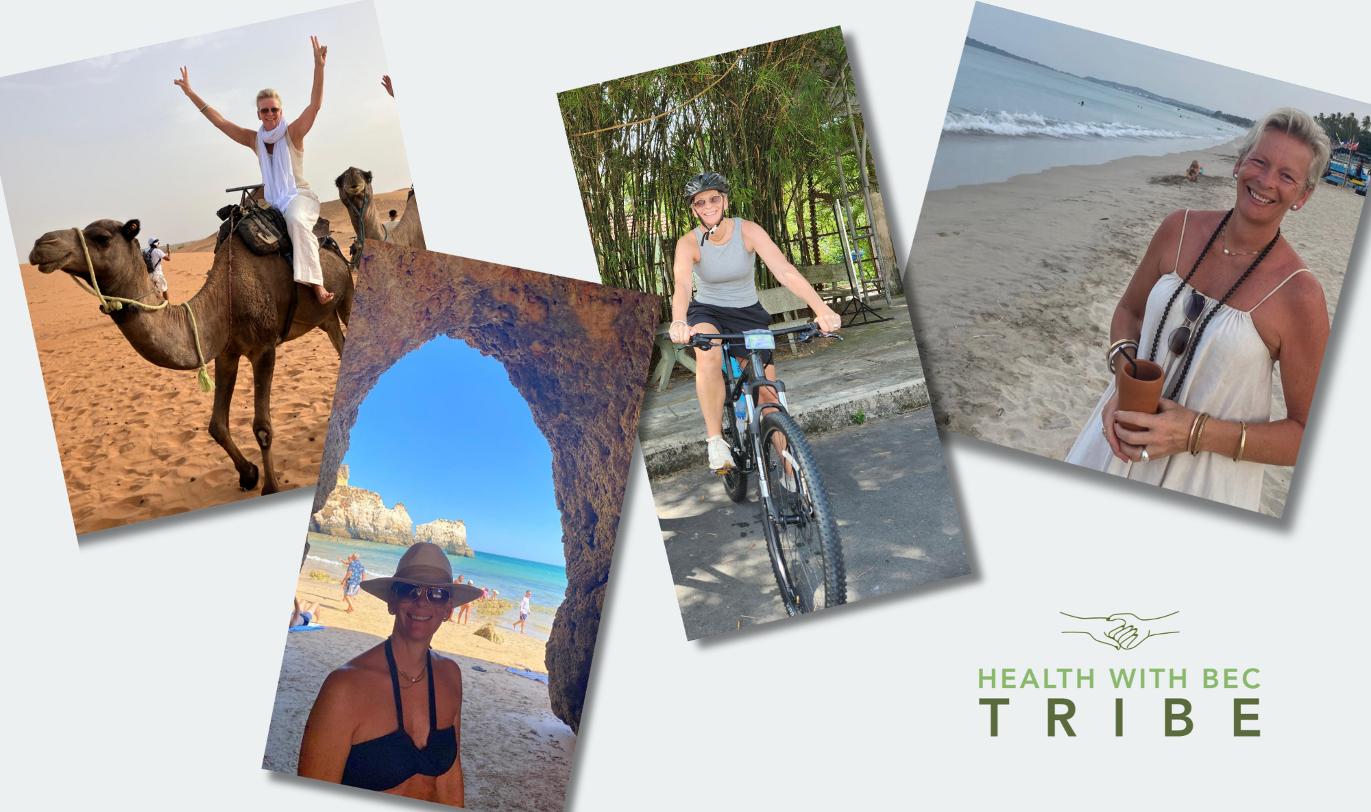 Lucille, collage of images from her travels