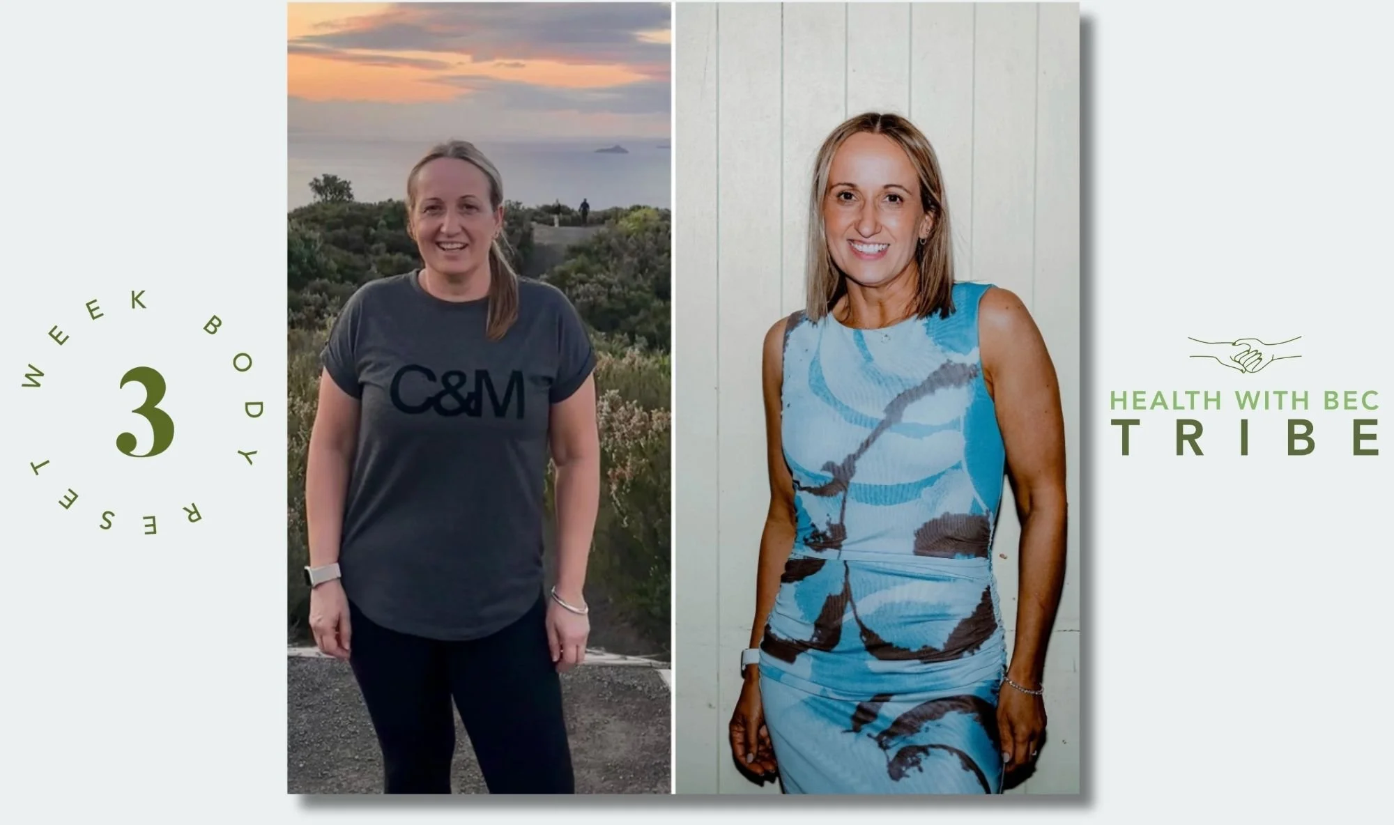 Screenshot of Rachel's Facebook post in the 3 Week Body Reset group celebrating 49 weeks, 16kg lost and turning 50