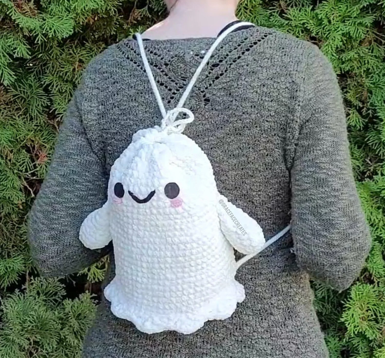 Ghost Friend Backpack crochet pattern DIGITAL DOWNLOAD PDF 