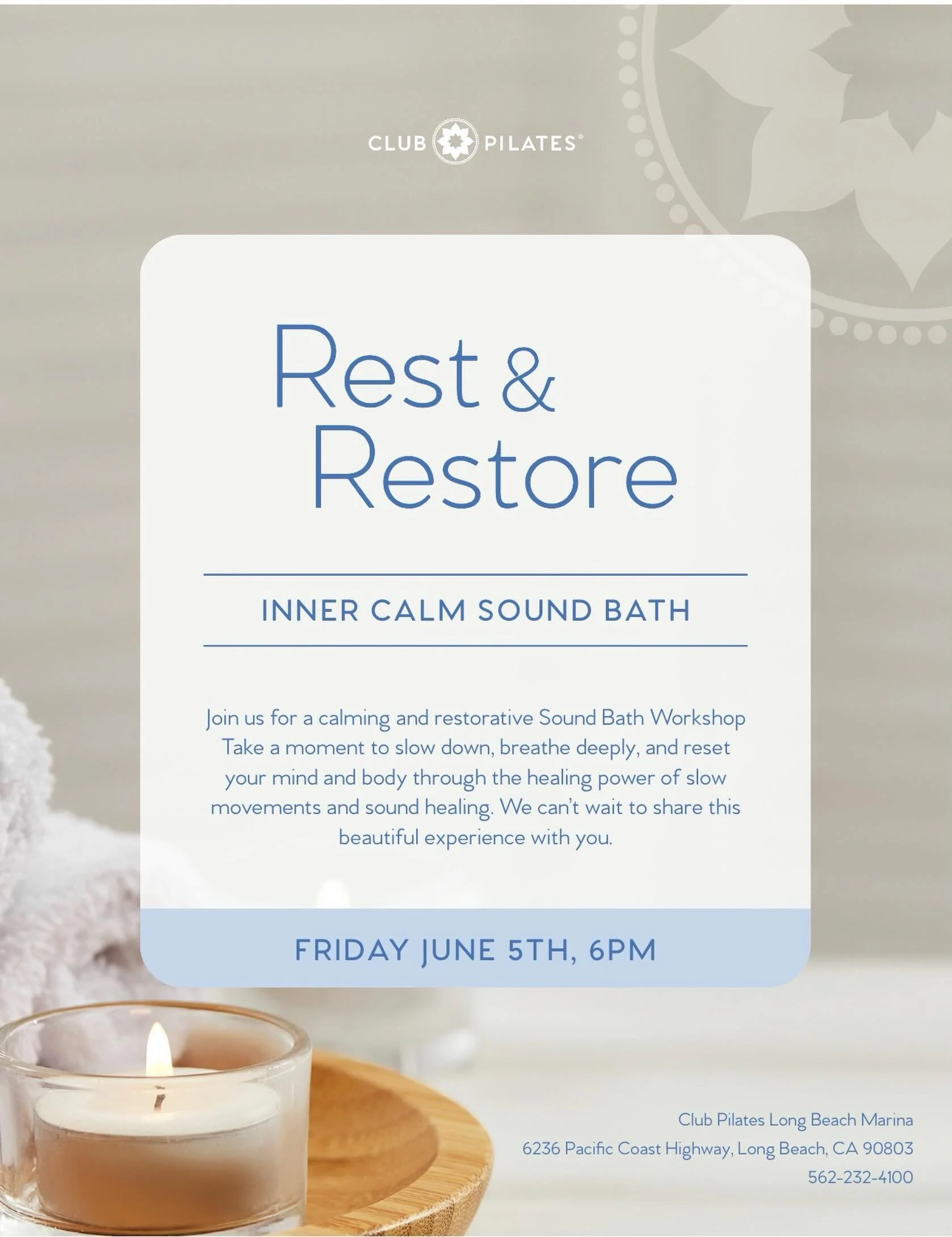 One breath, one sonic vibration to inner calm. Another soundbath done. ✅🔔🎵💗🌟

#soundbathmeditation
#clubpilateslongbeachmarina
#restandreset
#innercalm
