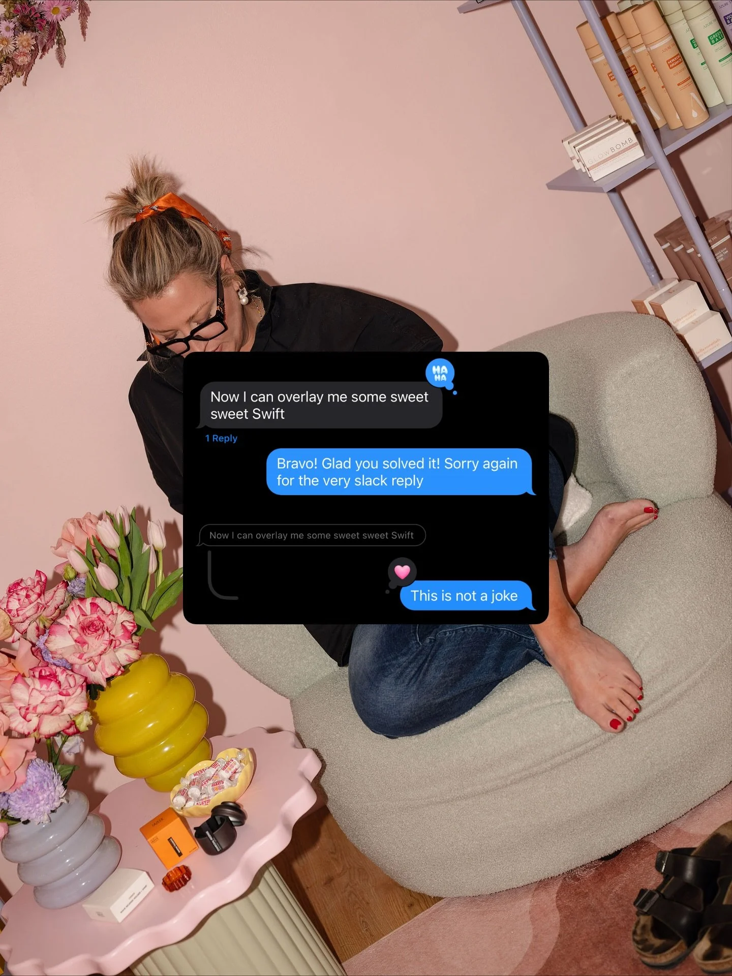 text line running hot 🔥

been a minute and this was supposed to be a carousel of what I&rsquo;ve been upto lately but my camera roll is full of client content so instead I&rsquo;ll show you where the action really is 💬