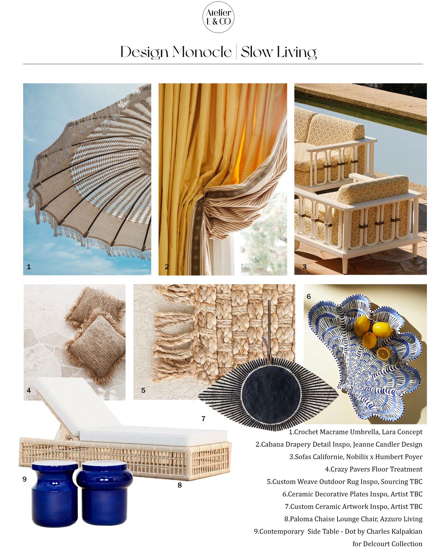 A mini outdoor terrace &amp; pool side look book inspired from our Bodrum residential project. While the Australian winter is in full swing, there's no harm in letting our imagination wander to sunny beaches and some cocktails by the pool 🌞🍹
_
#ate