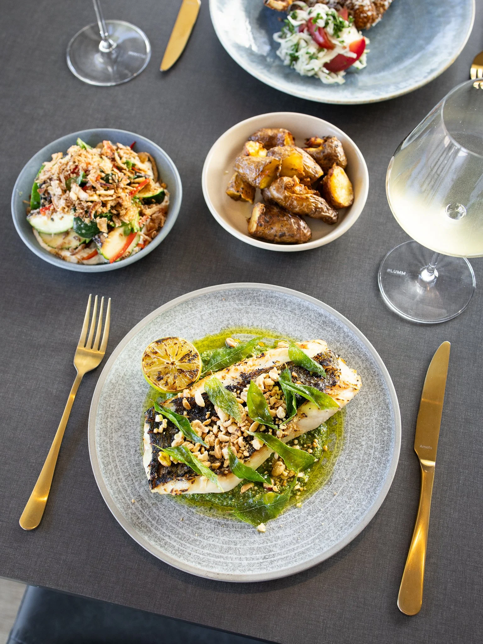 Fresh off the grill &mdash; our BBQ local fish, brought to life with vibrant Vietnamese pesto, crunchy peanuts &amp; fragrant curry leaf.
Light, punchy and packed with flavour &mdash; this one&rsquo;s a standout on the menu ✨

Here from 12pm today fo