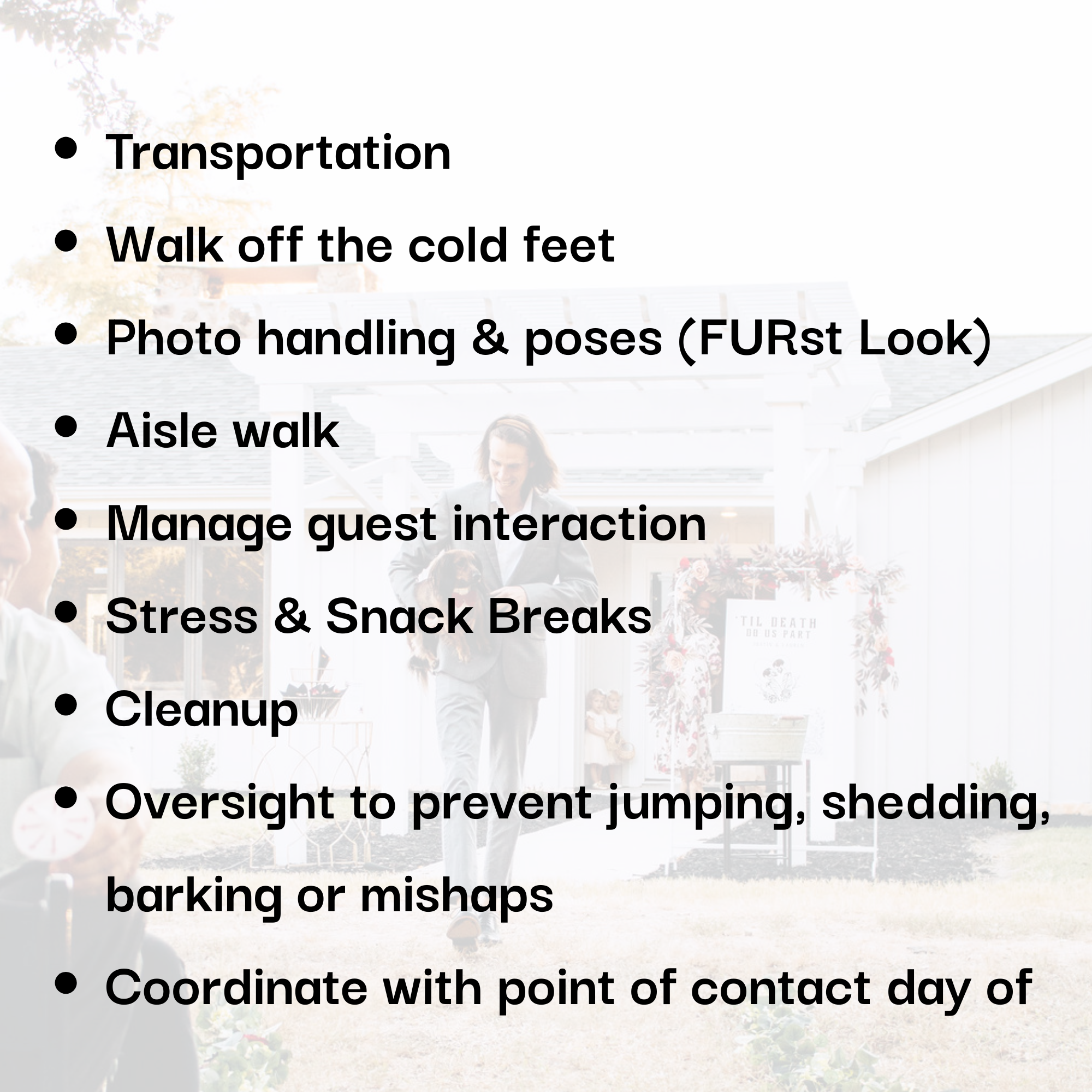 infographic of "wedding day" plans listed