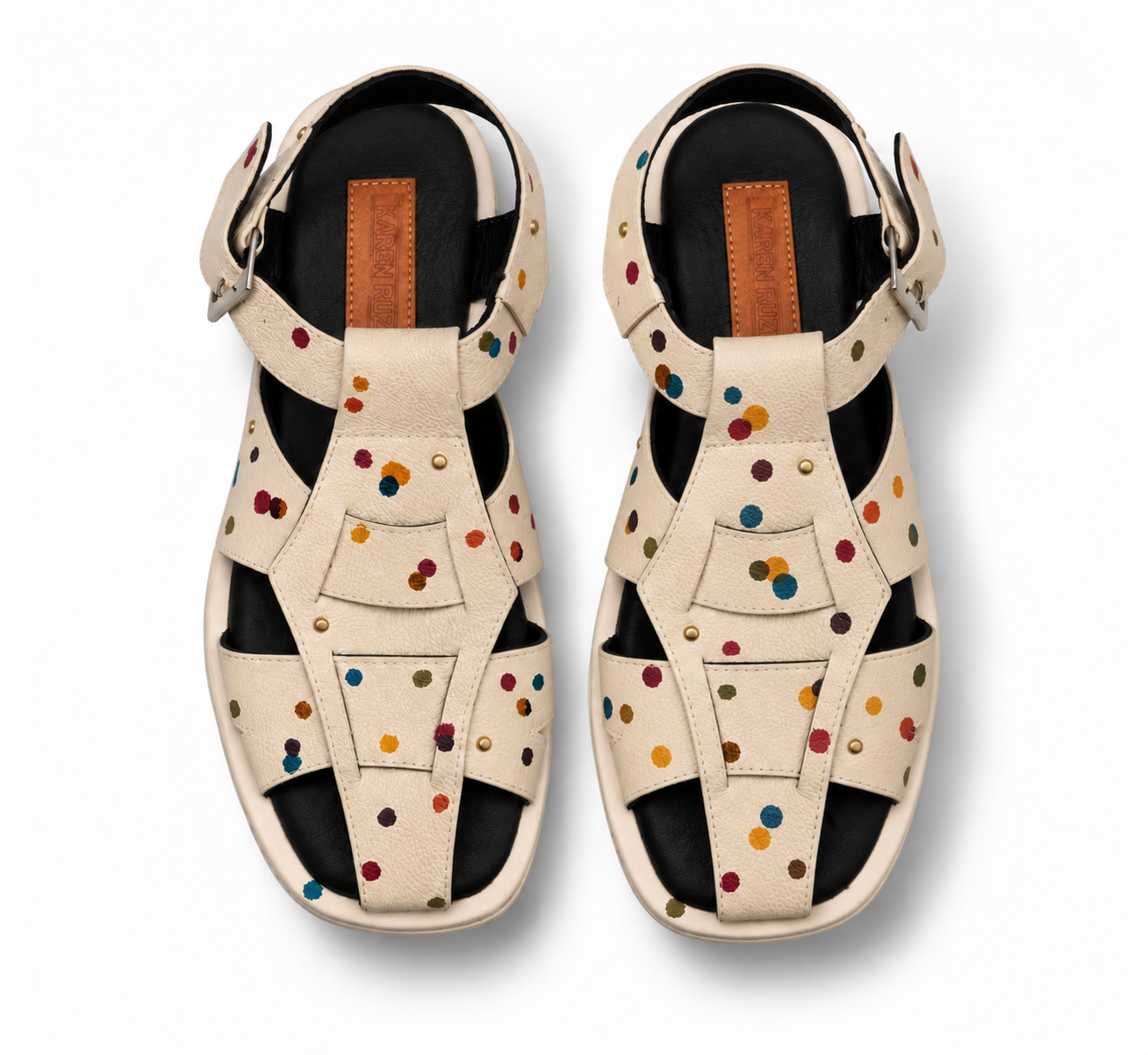 Sandalias Cream con Puntos de Confeti.png