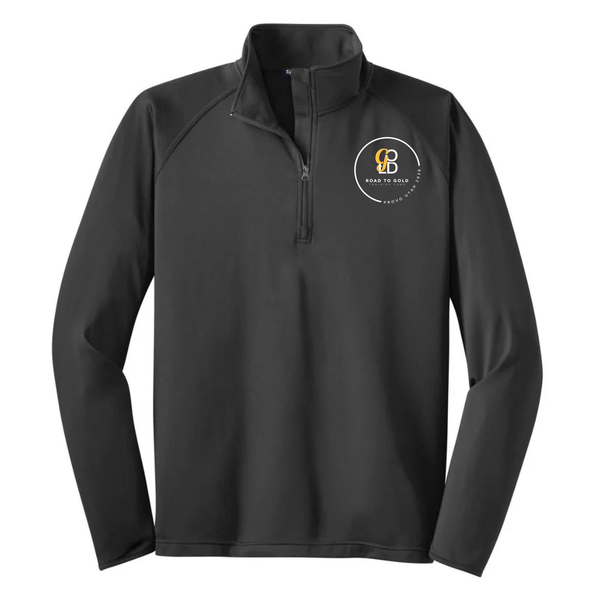 R2G Provo Mens Qtr Zip Jacket Charcoal Front.png