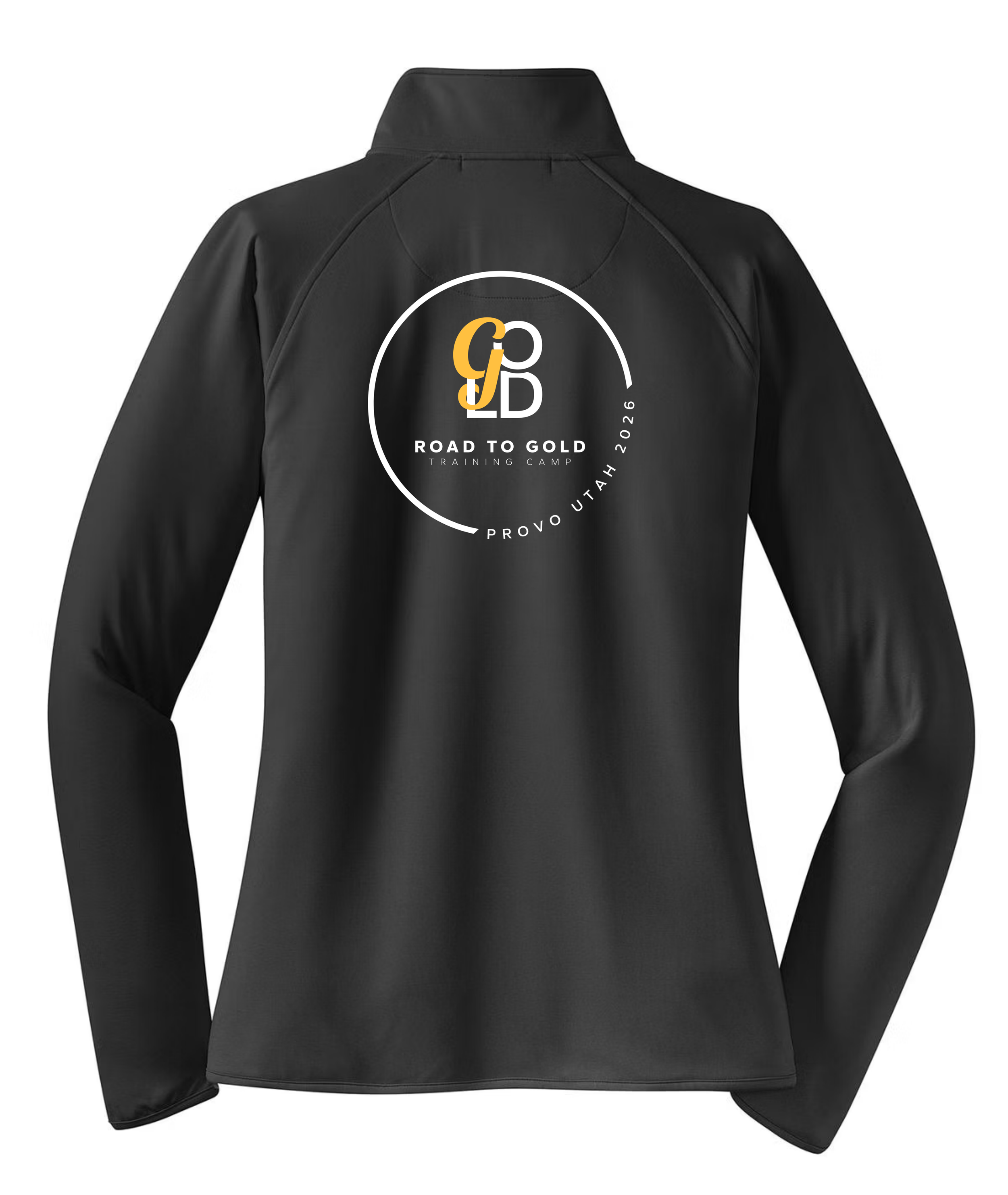 R2G Provo Ladies Qtr Zip Jacket Charcoal Back.png