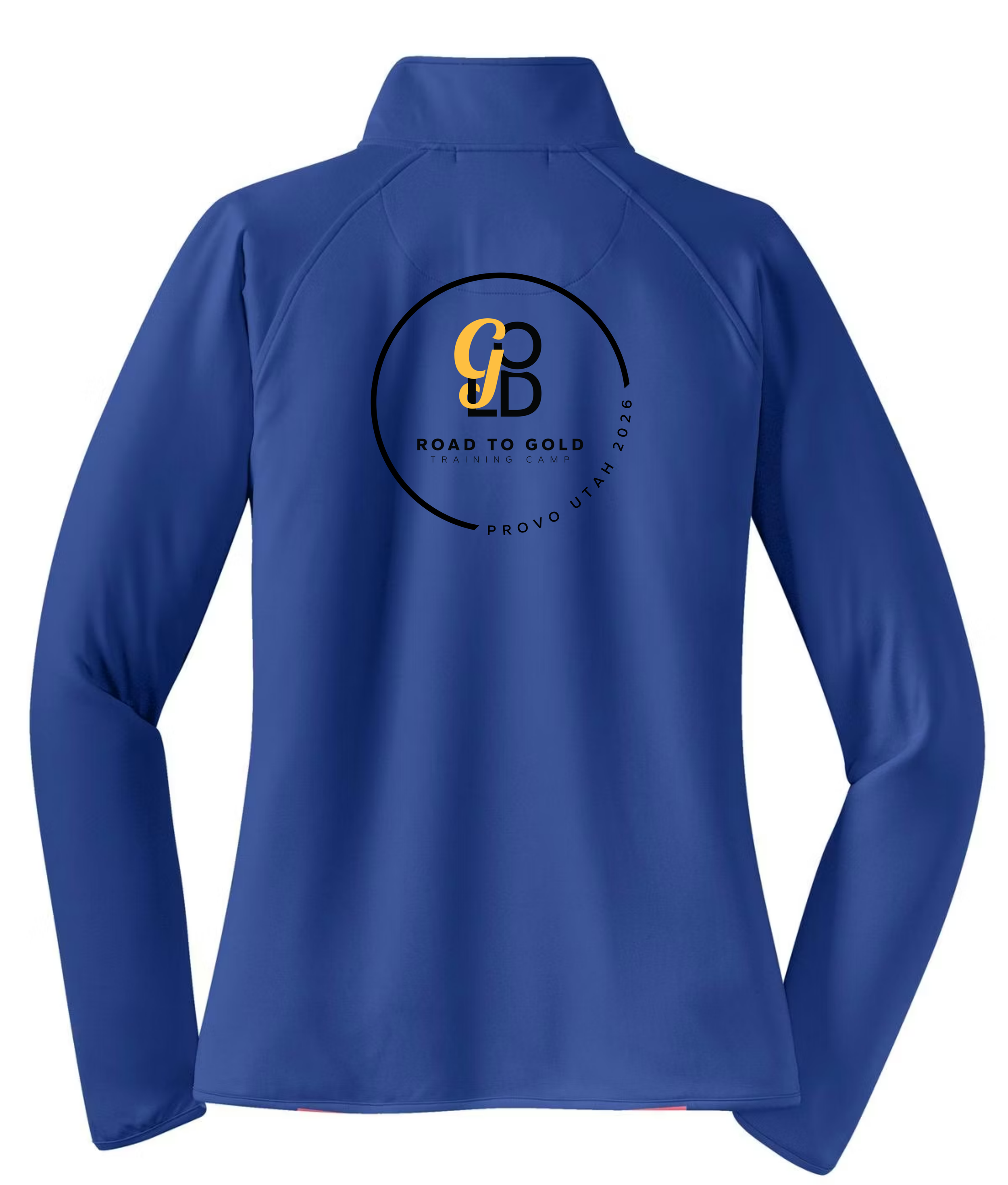 R2G Provo Ladies Qtr Zip Jacket Blue Back.png
