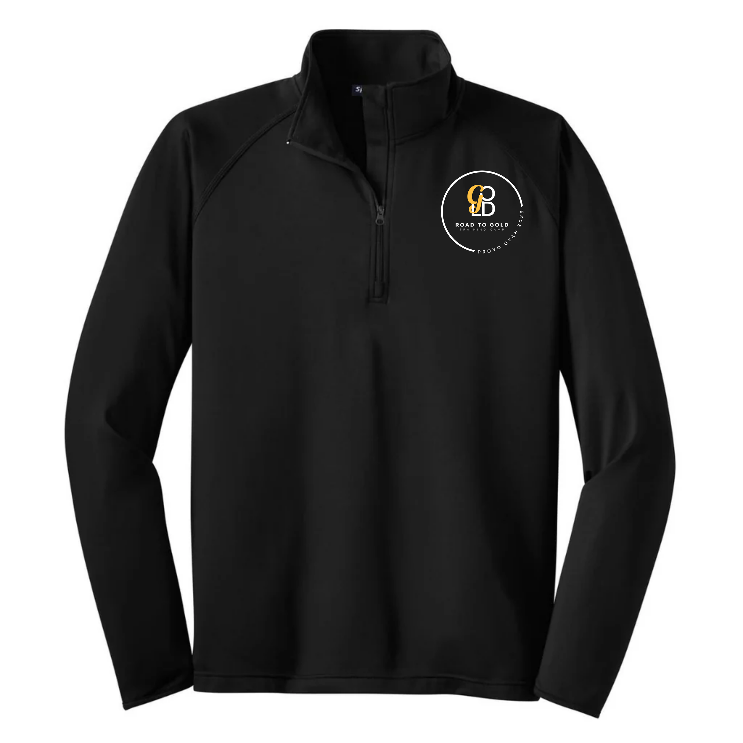 R2G Provo Mens Qtr Zip Jacket Black Front.png