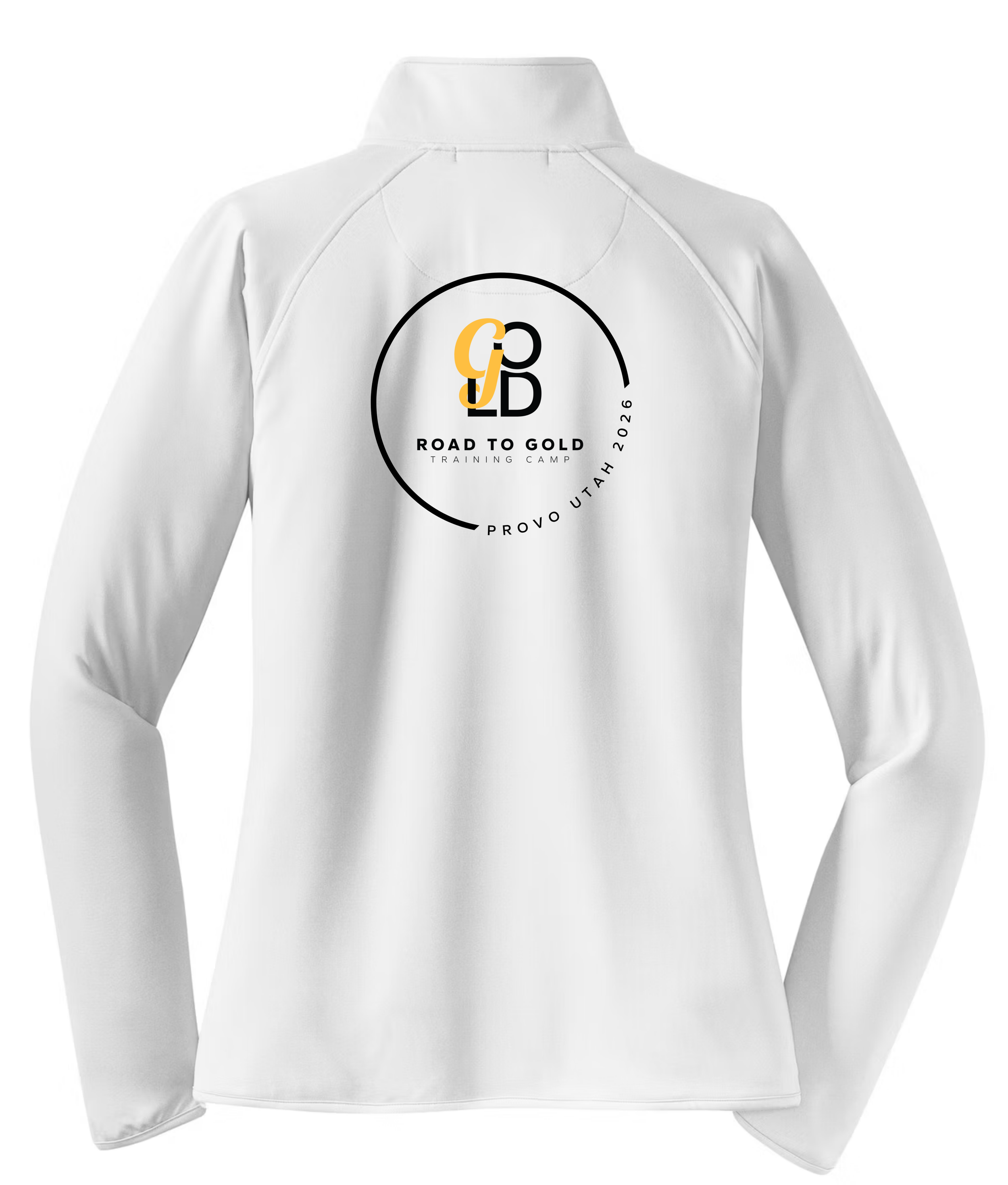 R2G Provo Ladies Qtr Zip Jacket White Back.png