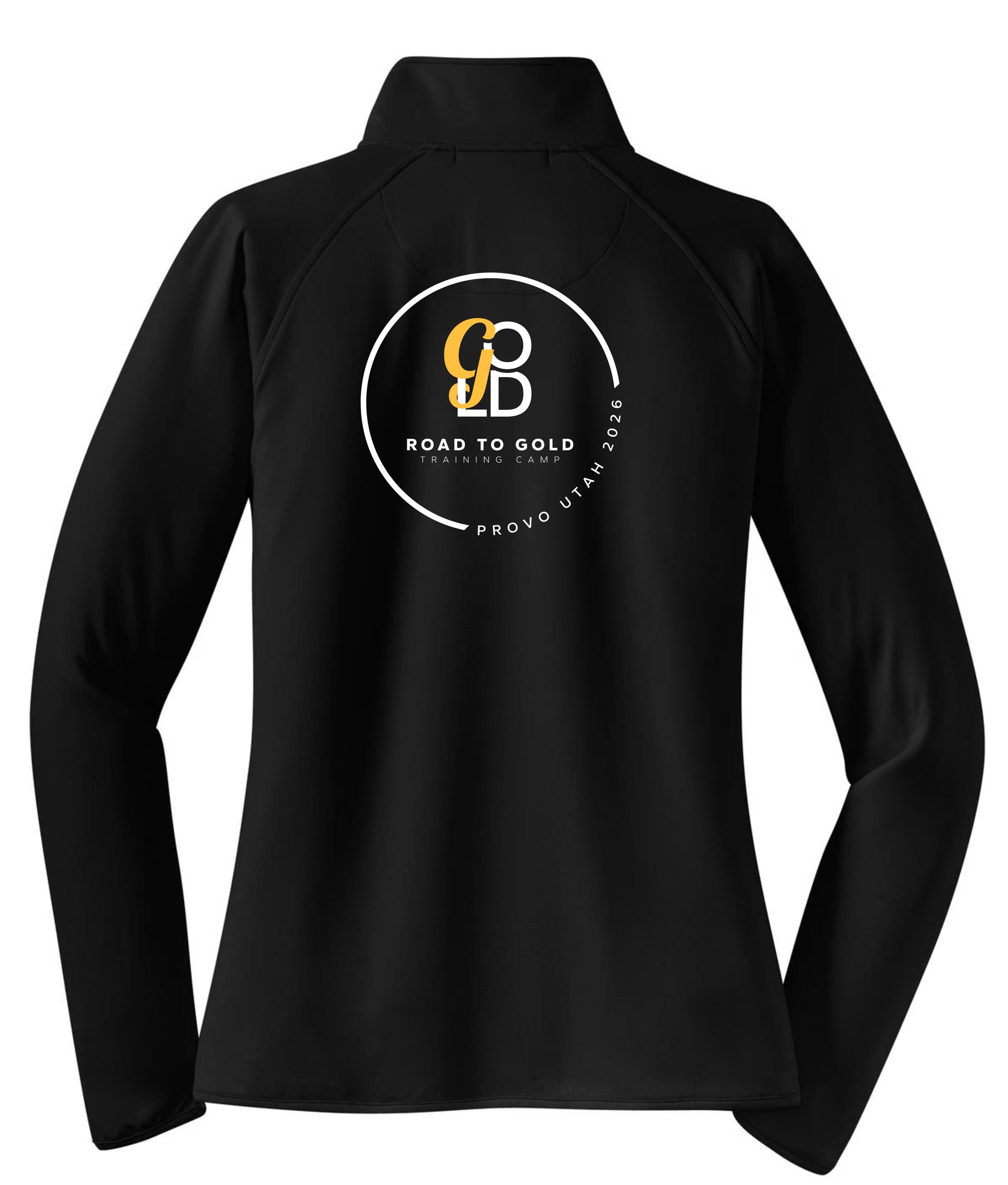 R2G Provo Ladies Qtr Zip Jacket Black Back.png