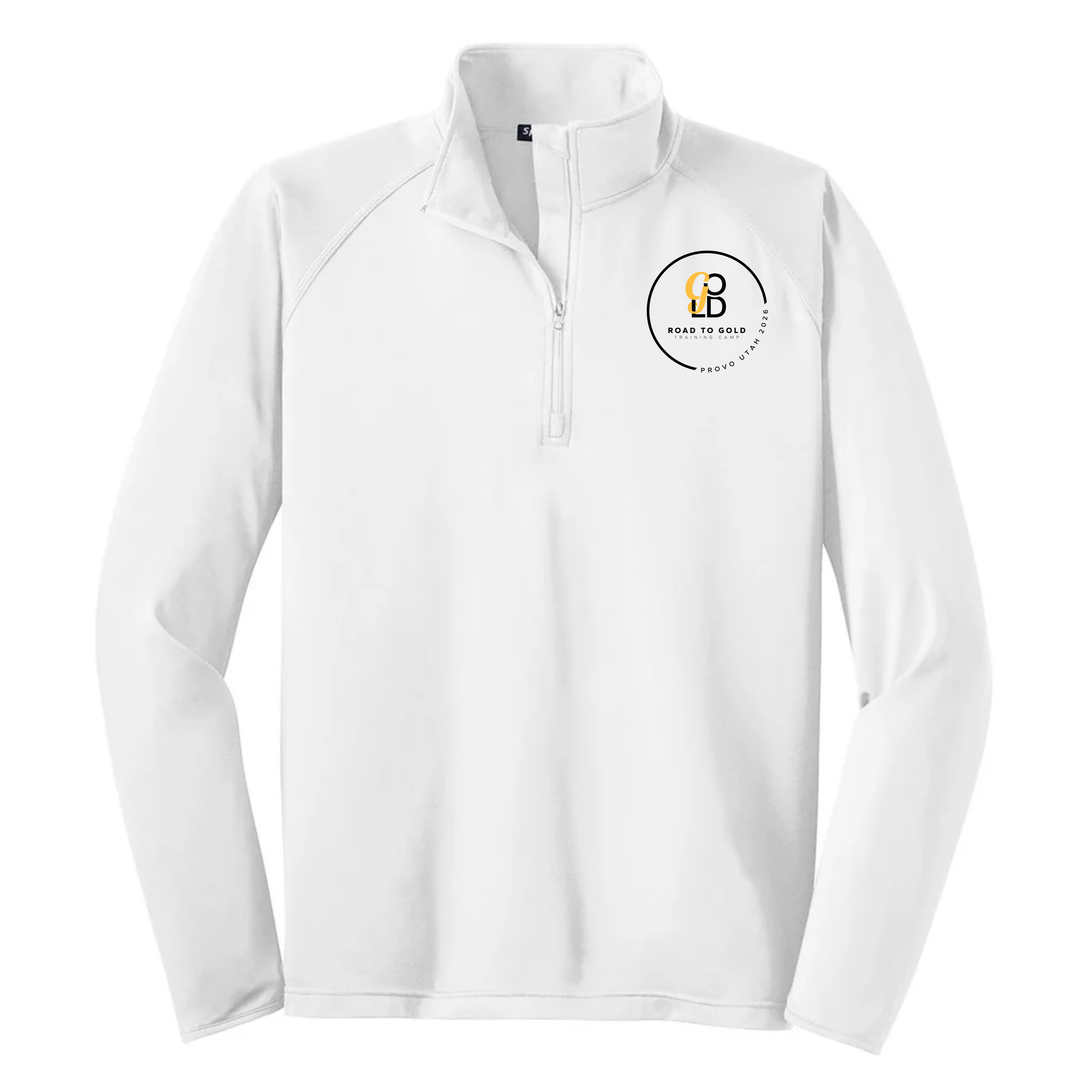 R2G Provo Mens Qtr Zip Jacket White Front.png