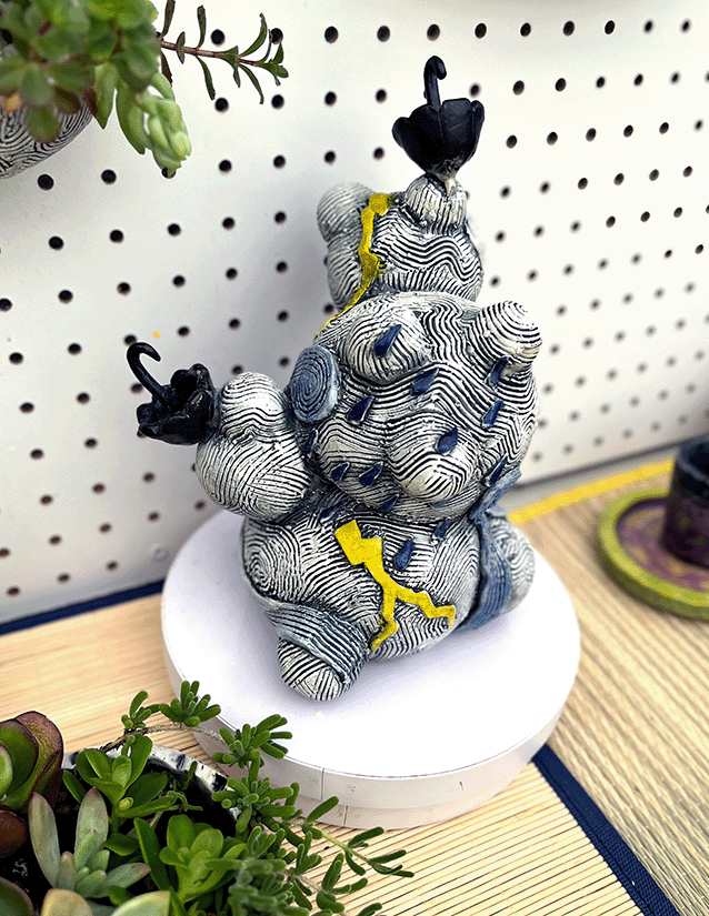 Cloud Sculpture With Umbrellas, 2025, Ceramic