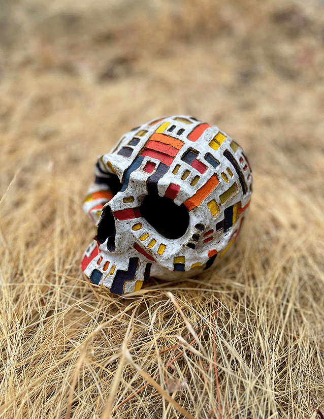Riot Skull, 2023, Ceramic