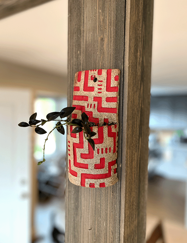 Red Lazer Wall Planter, 2024, Ceramic