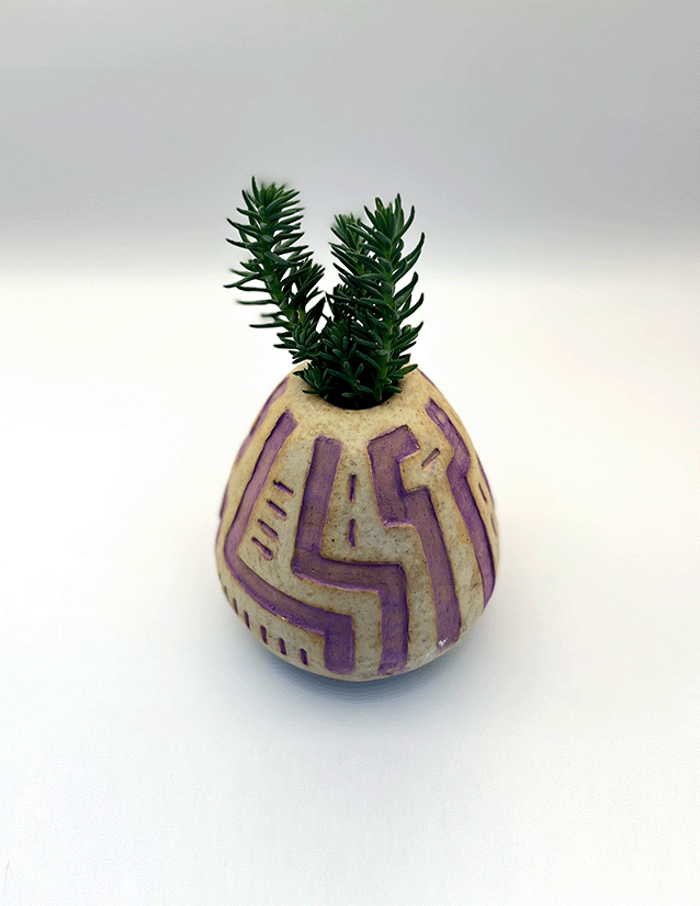 Purple Lazer Pear Vase, 2025, Ceramic